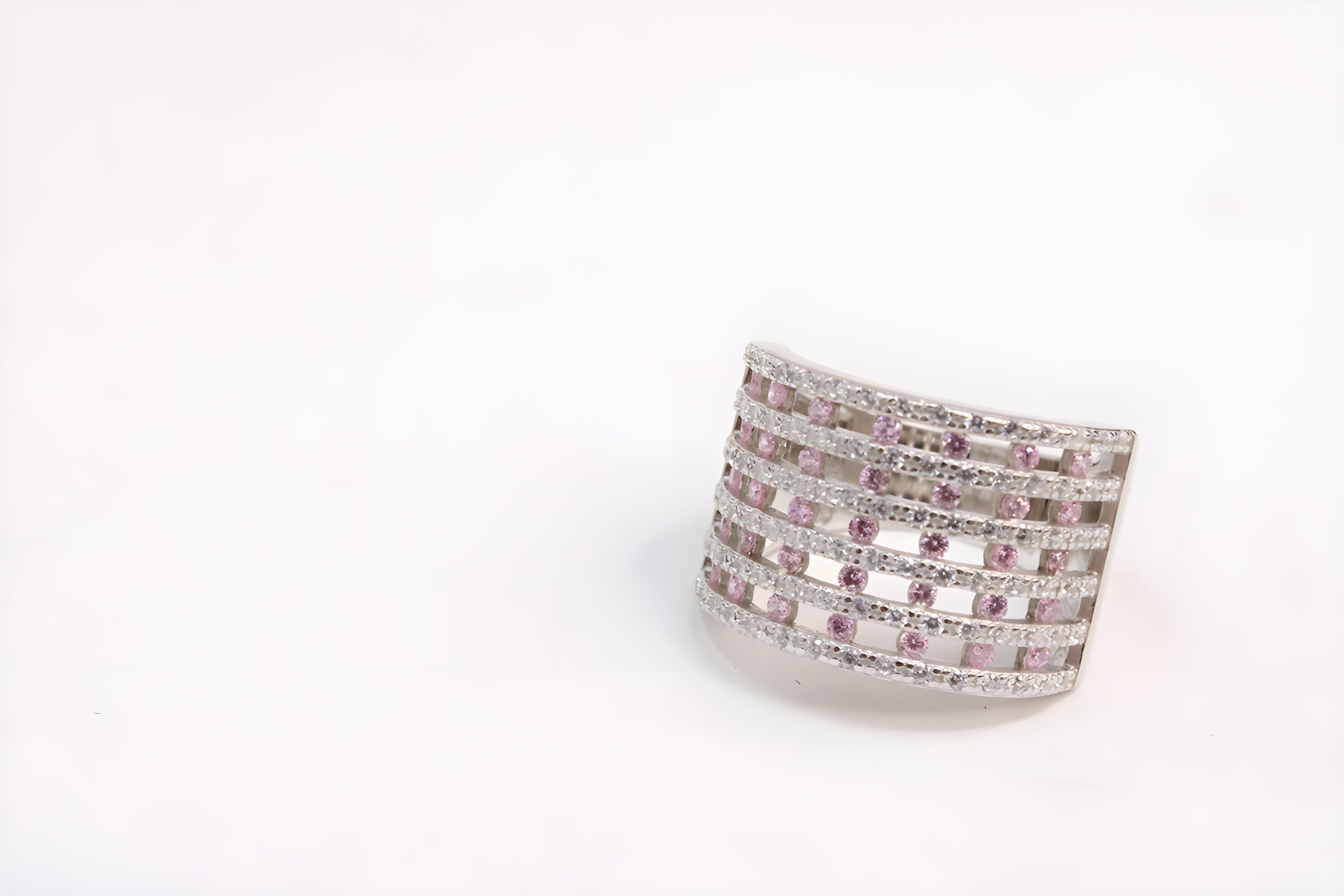 Sterling Silver VeeLux Premium Crystal Harmony Ring