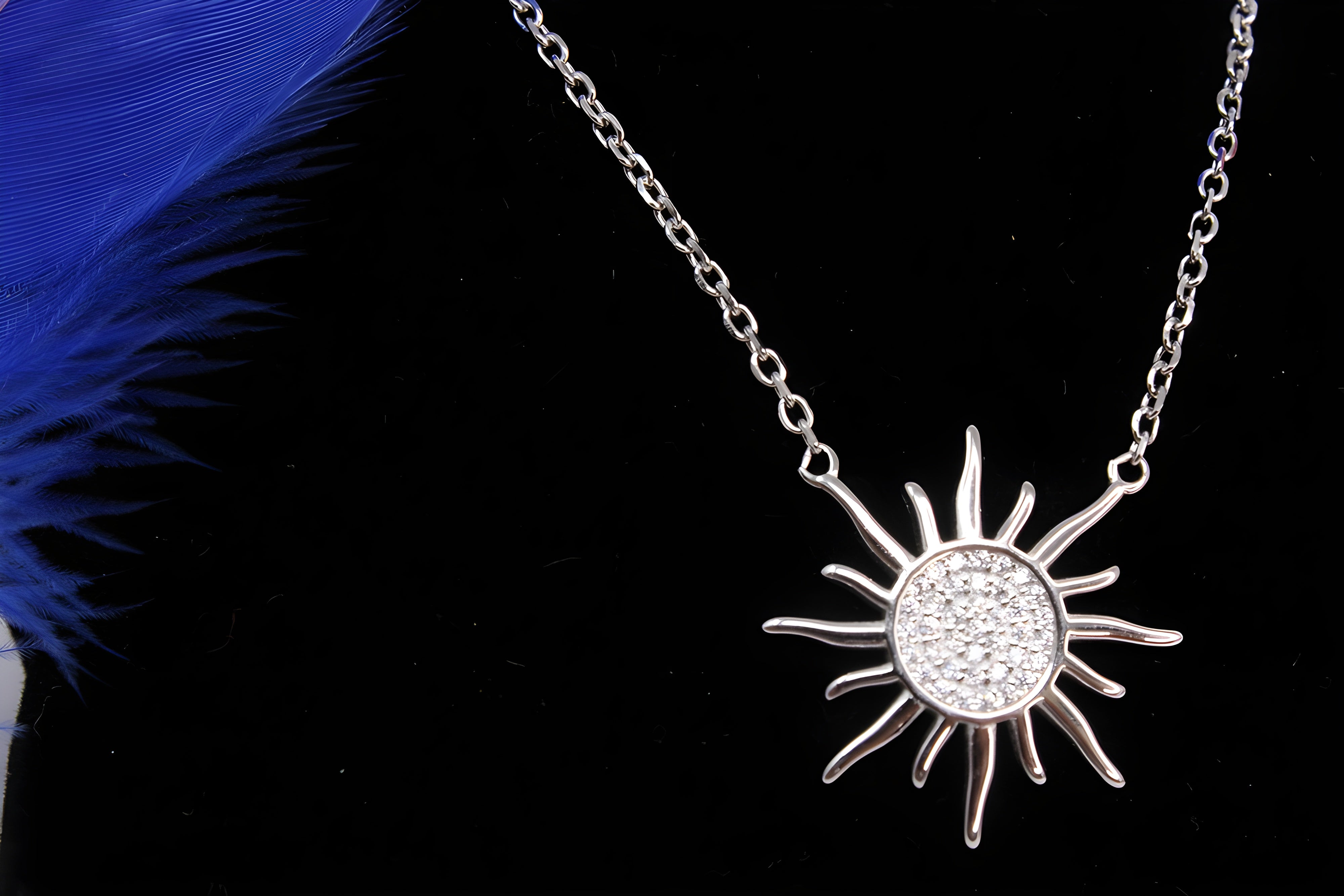 Sunburst Elegance 92.5 Sterling Silver VeeLux Premium Pendant