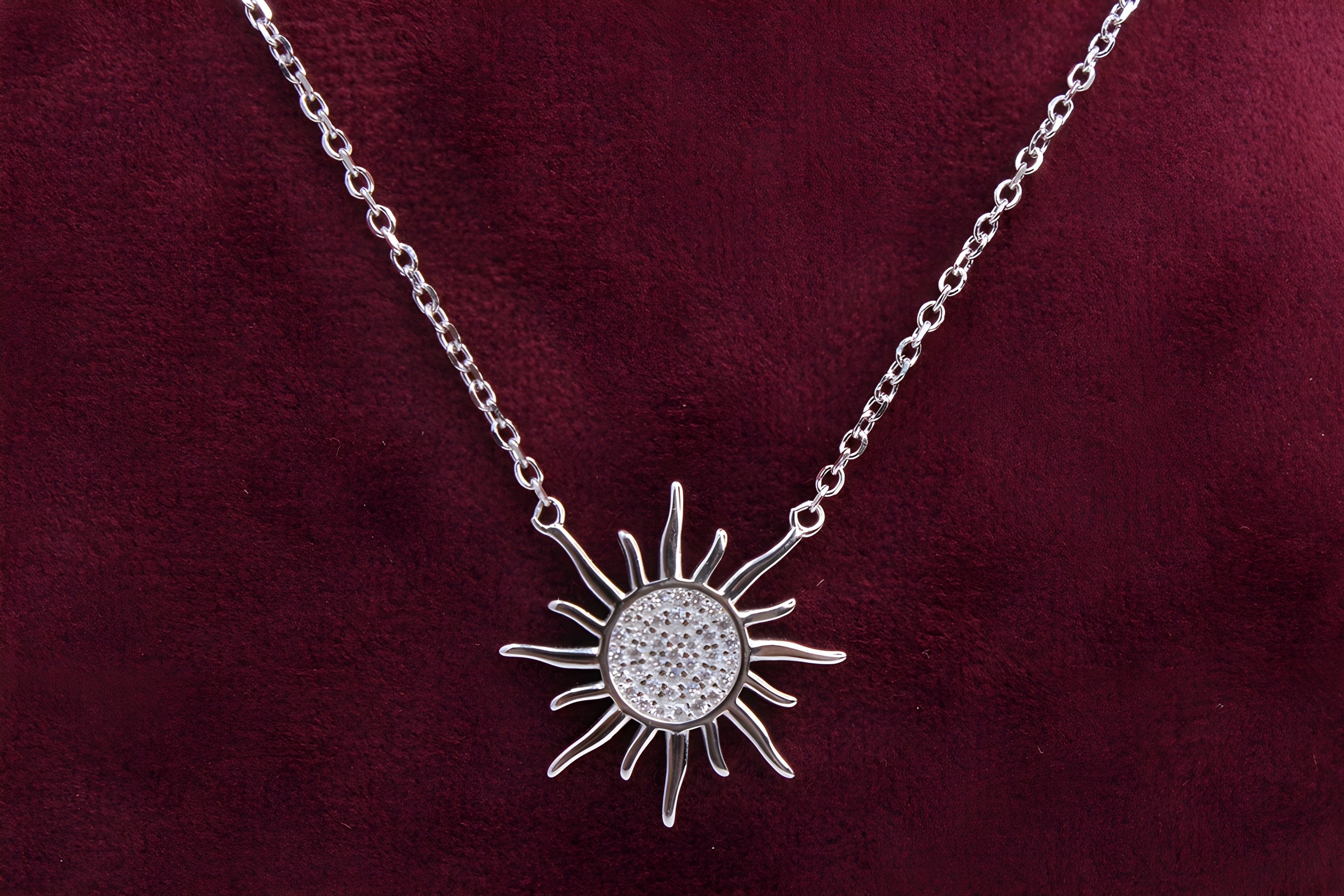 Sunburst Elegance 92.5 Sterling Silver VeeLux Premium Pendant