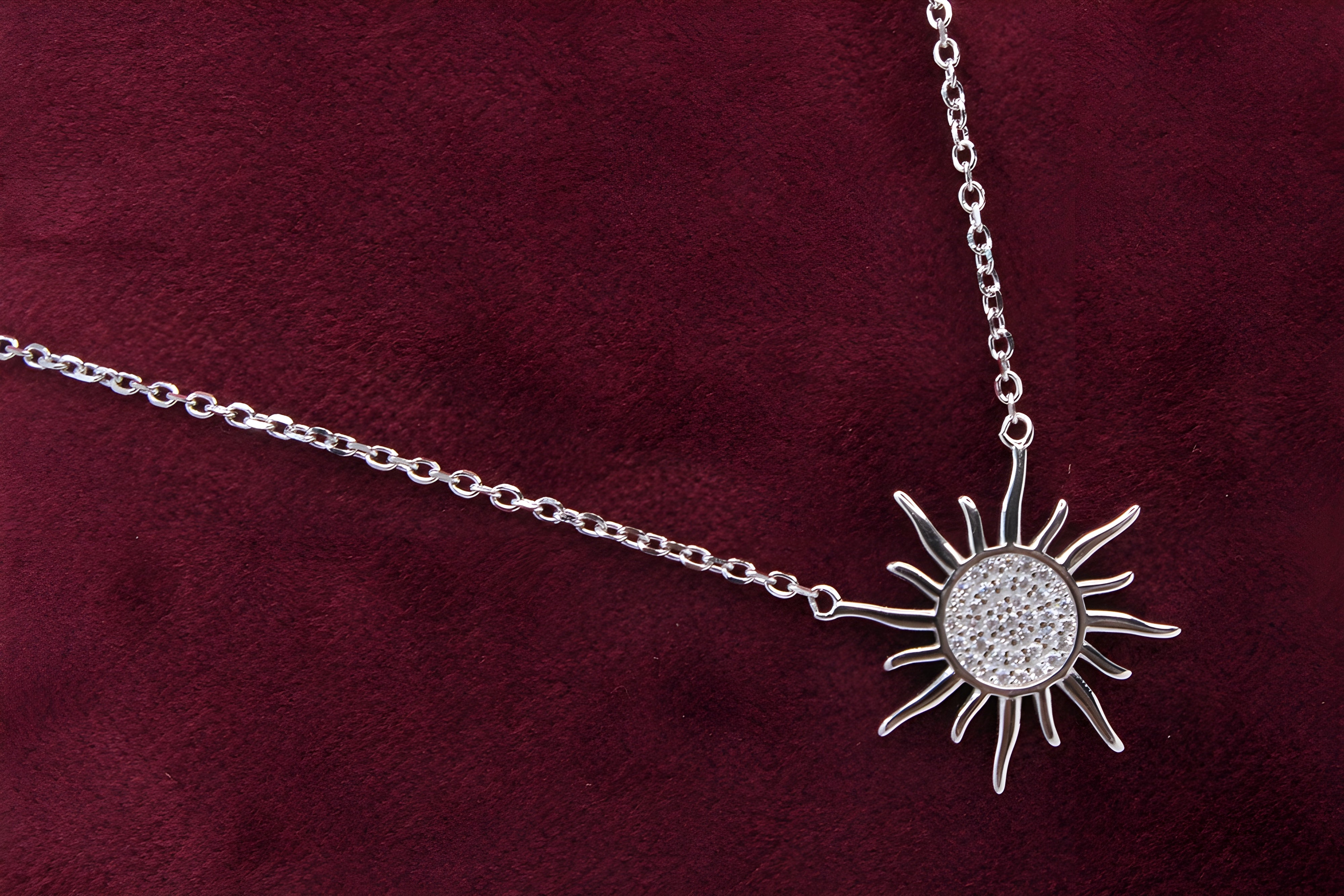 Sunburst Elegance 92.5 Sterling Silver VeeLux Premium Pendant