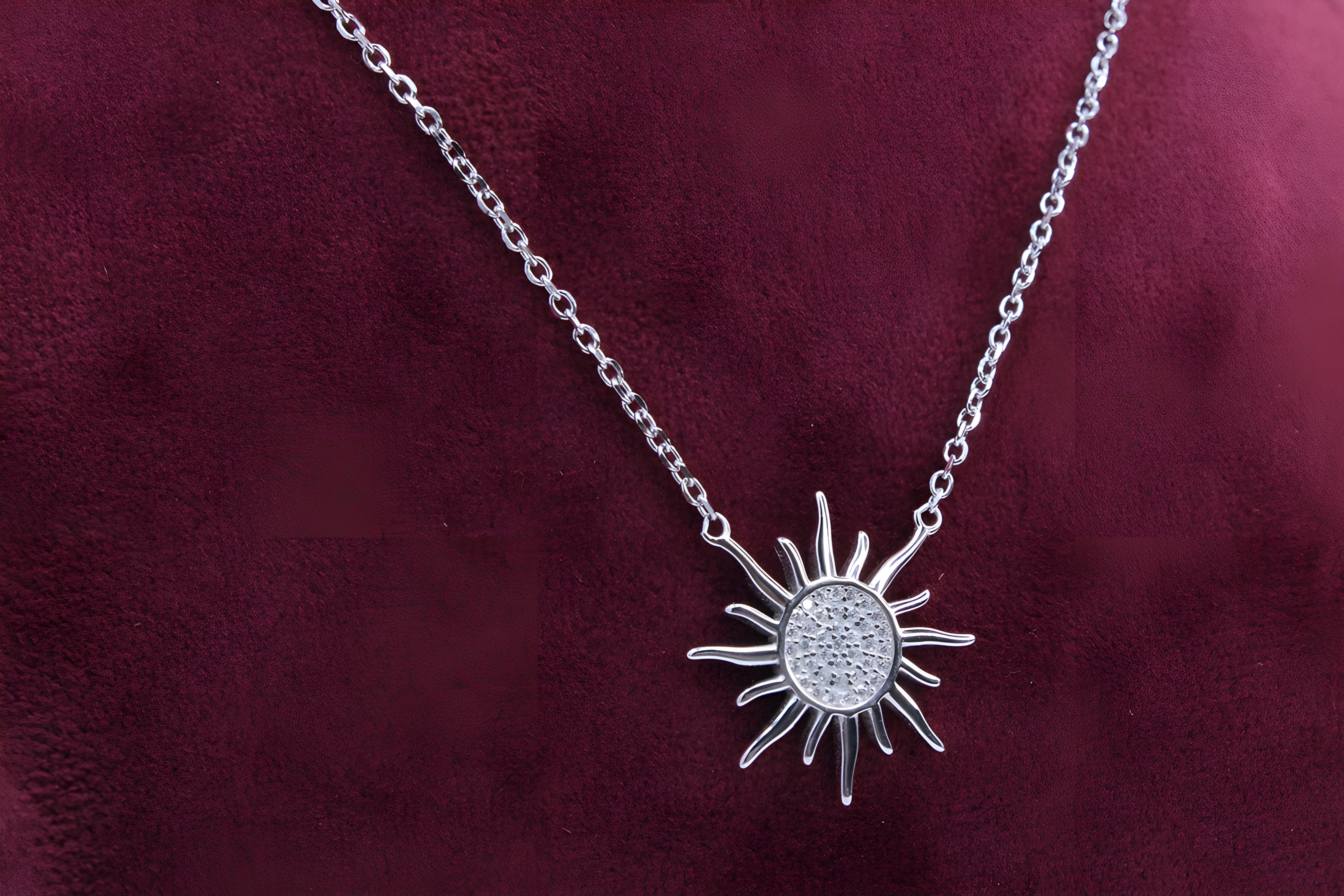 Sunburst Elegance 92.5 Sterling Silver VeeLux Premium Pendant