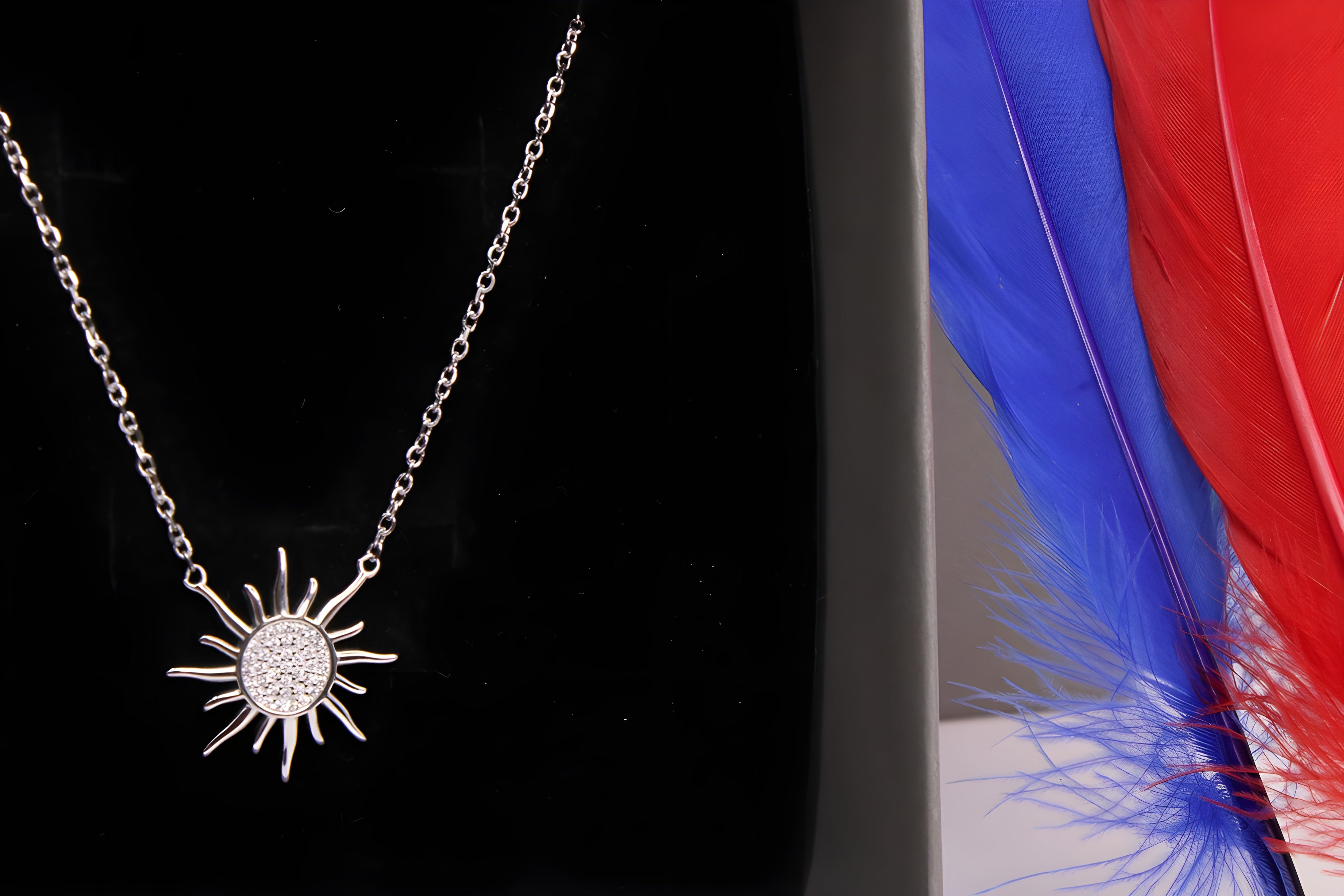 Sunburst Elegance 92.5 Sterling Silver VeeLux Premium Pendant