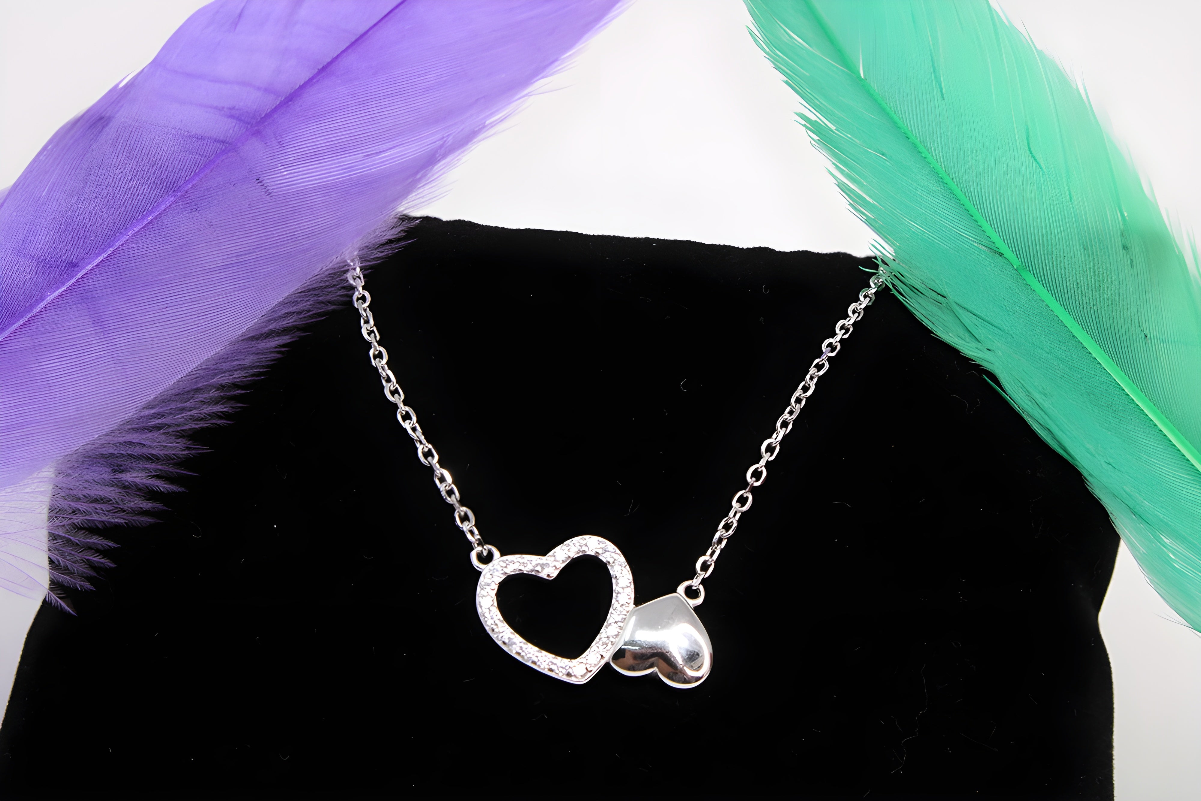 Twin Hearts Radiance 92.5 Sterling Silver VeeLux Premium Pendant