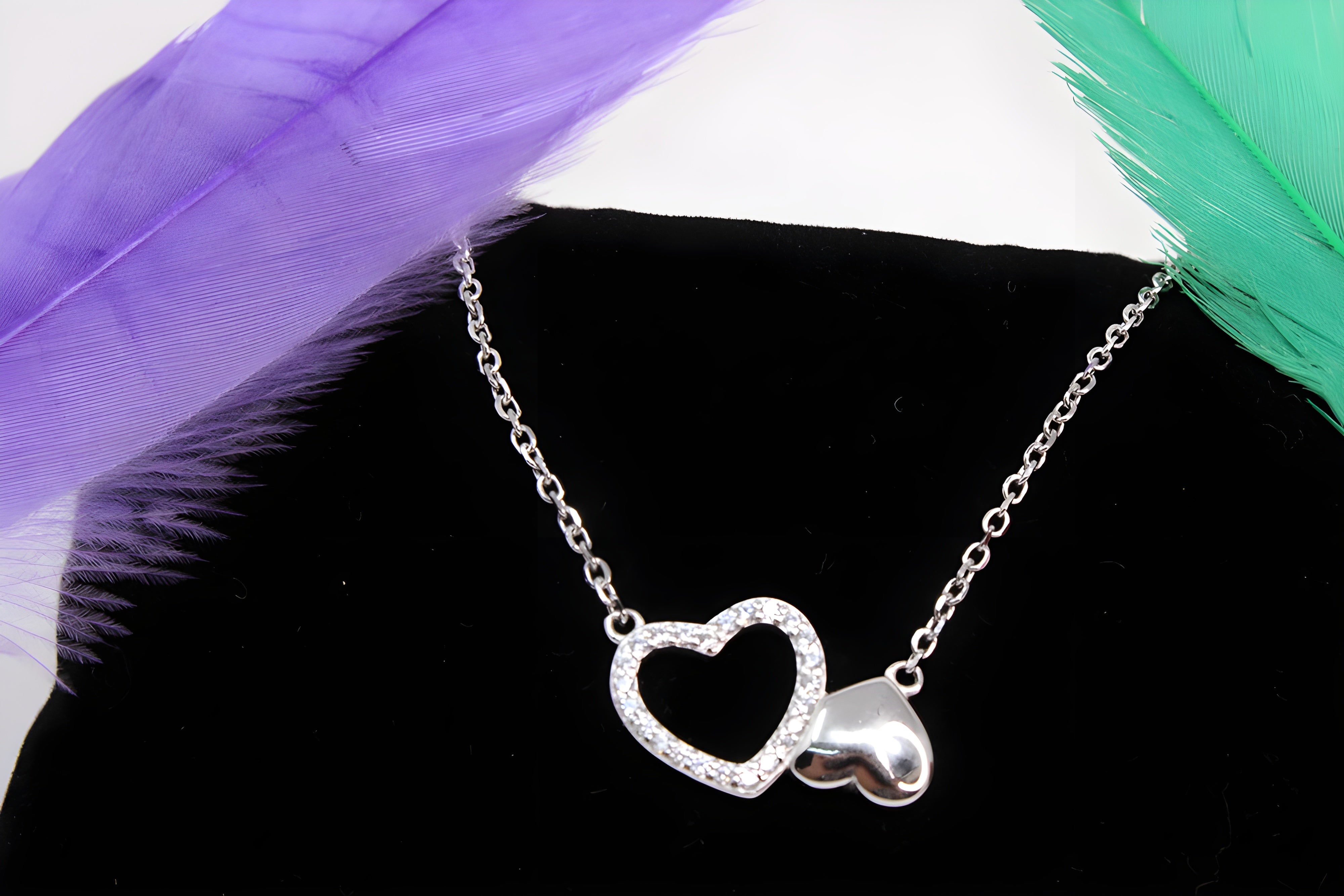 Twin Hearts Radiance 92.5 Sterling Silver VeeLux Premium Pendant