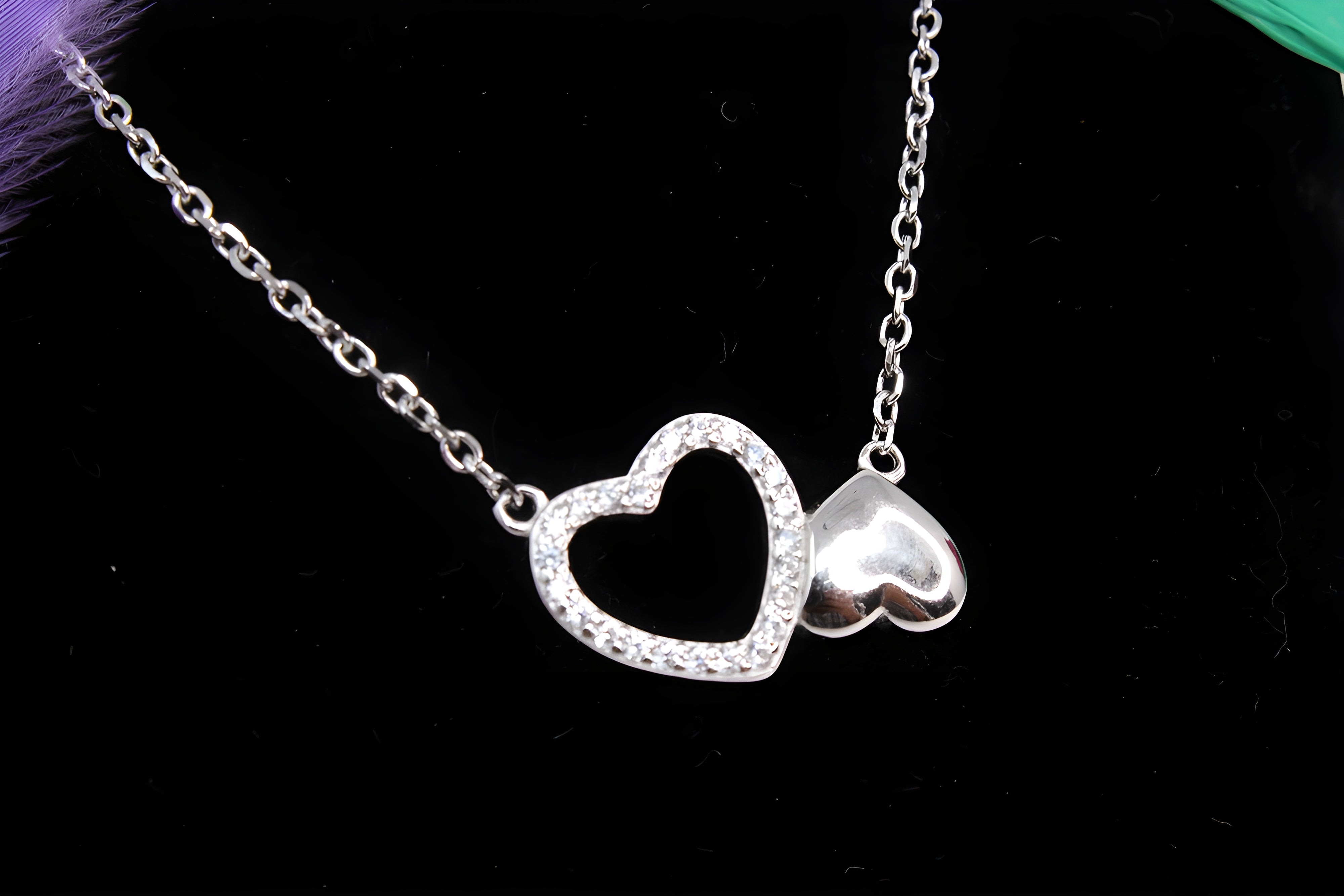 Twin Hearts Radiance 92.5 Sterling Silver VeeLux Premium Pendant