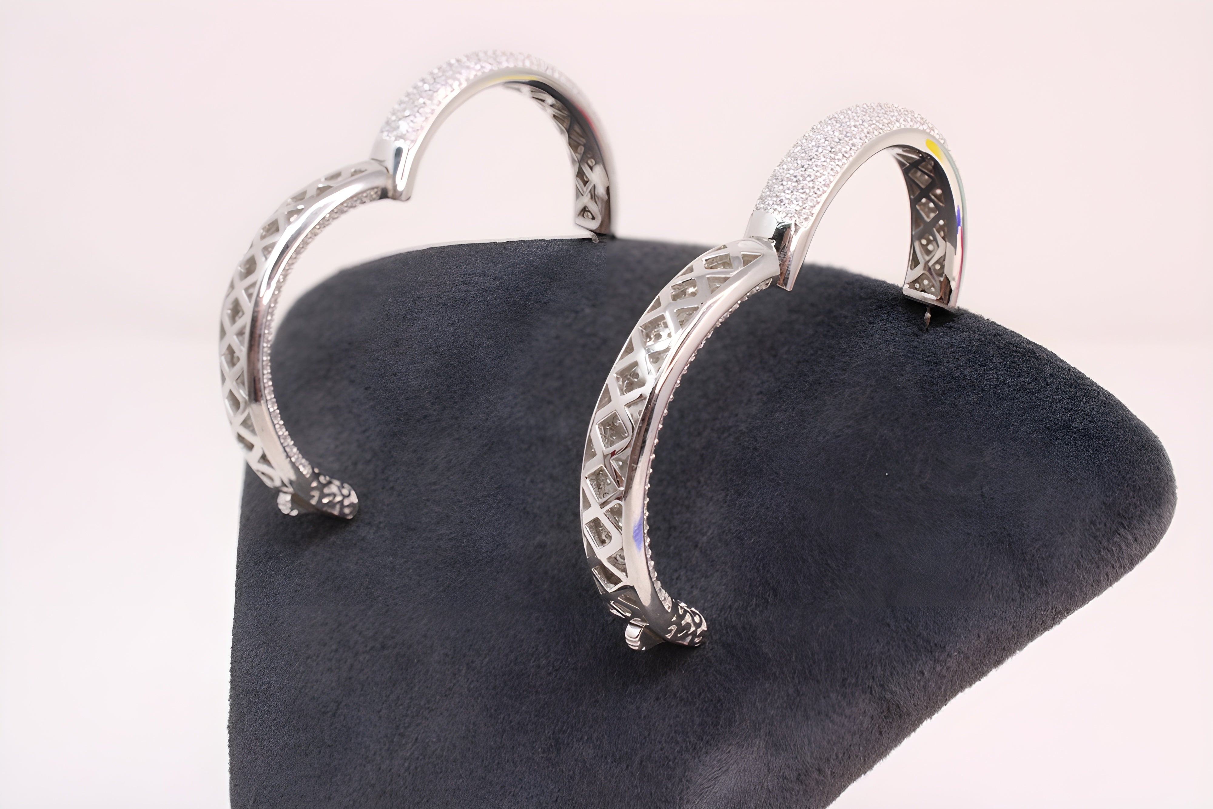 Sterling Silver Sparkle VeeLux Premium Crystal Hoop Earrings