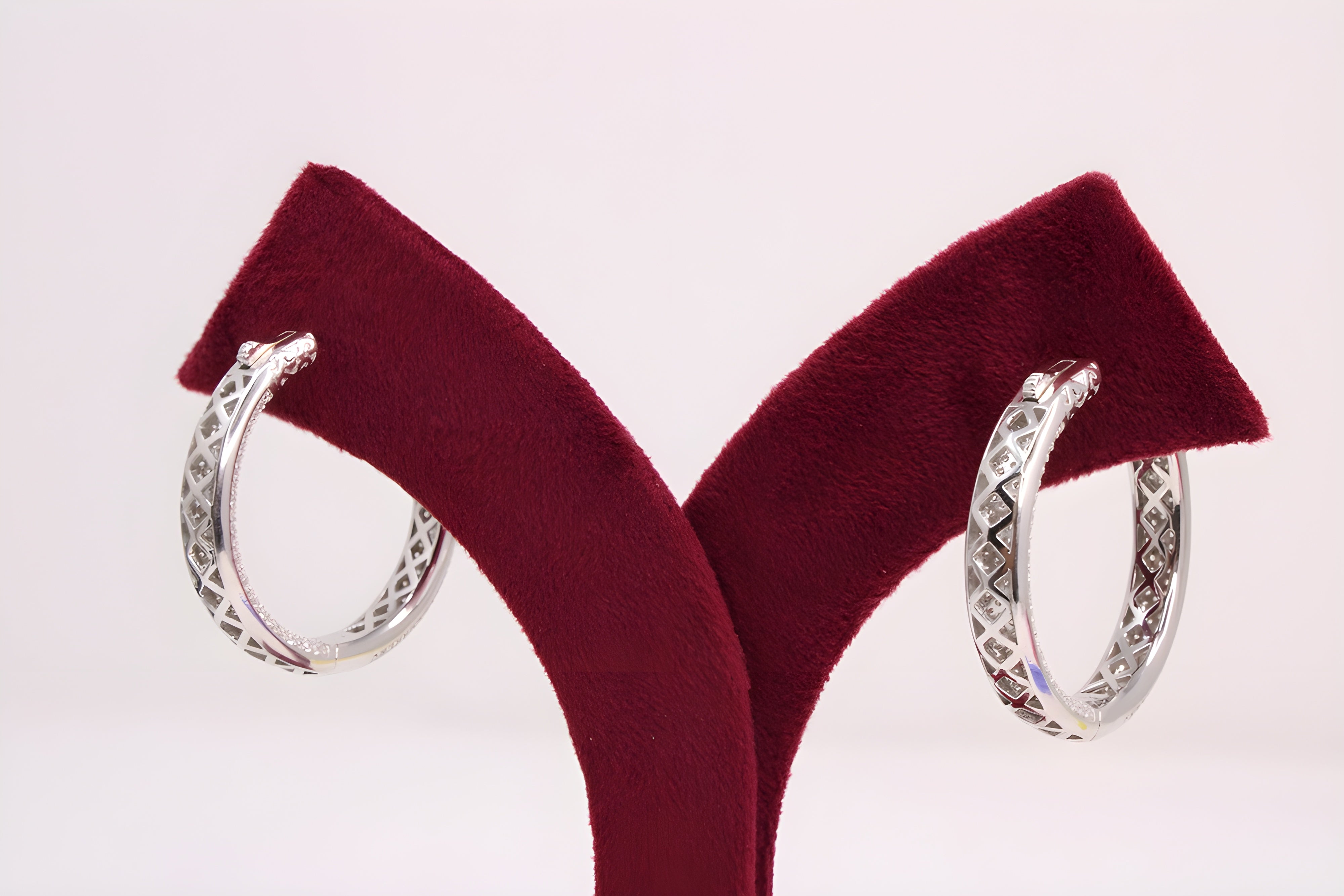 Sterling Silver Sparkle VeeLux Premium Crystal Hoop Earrings