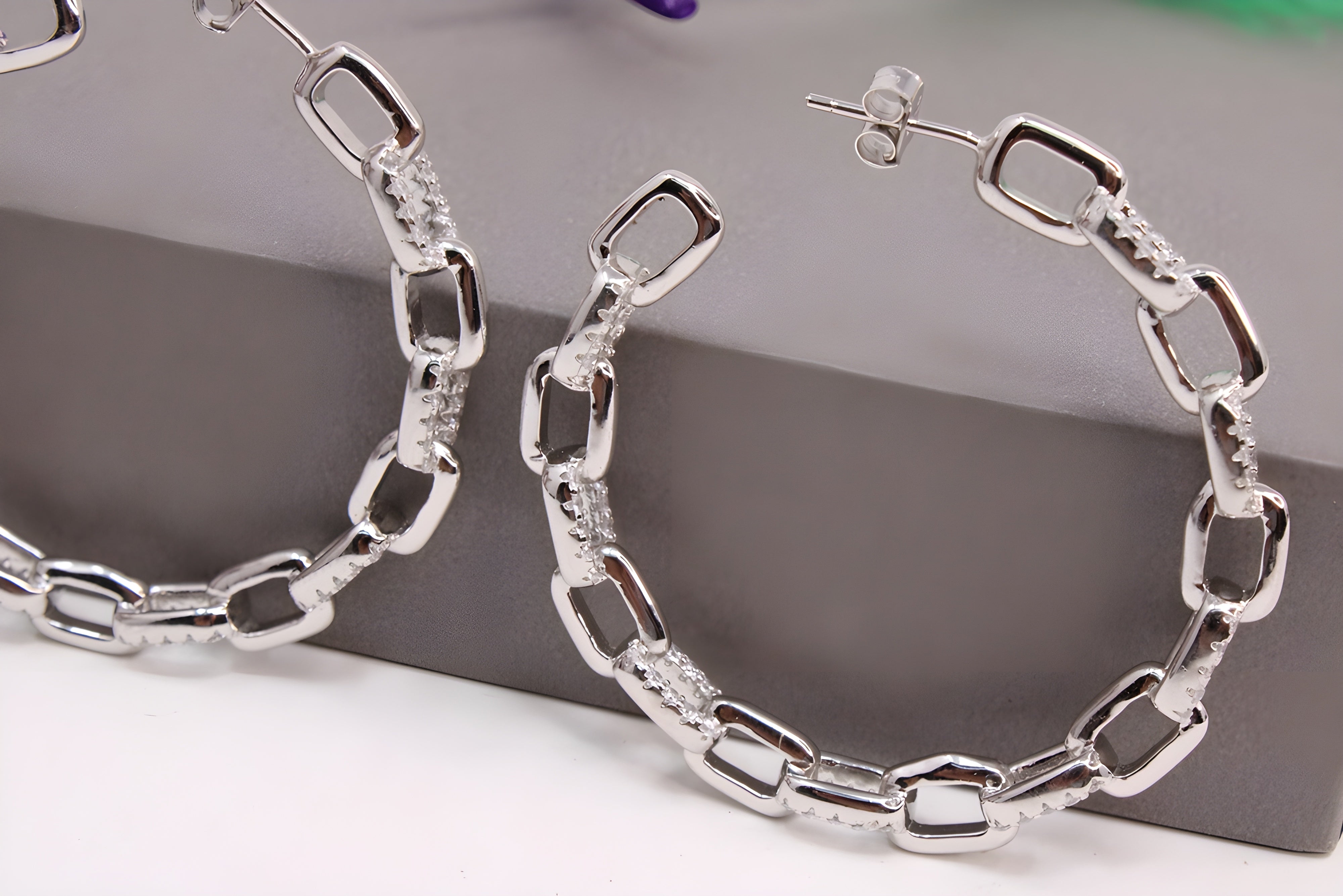 Sterling Silver Splendor Swarovski Crystal Hoop Earrings