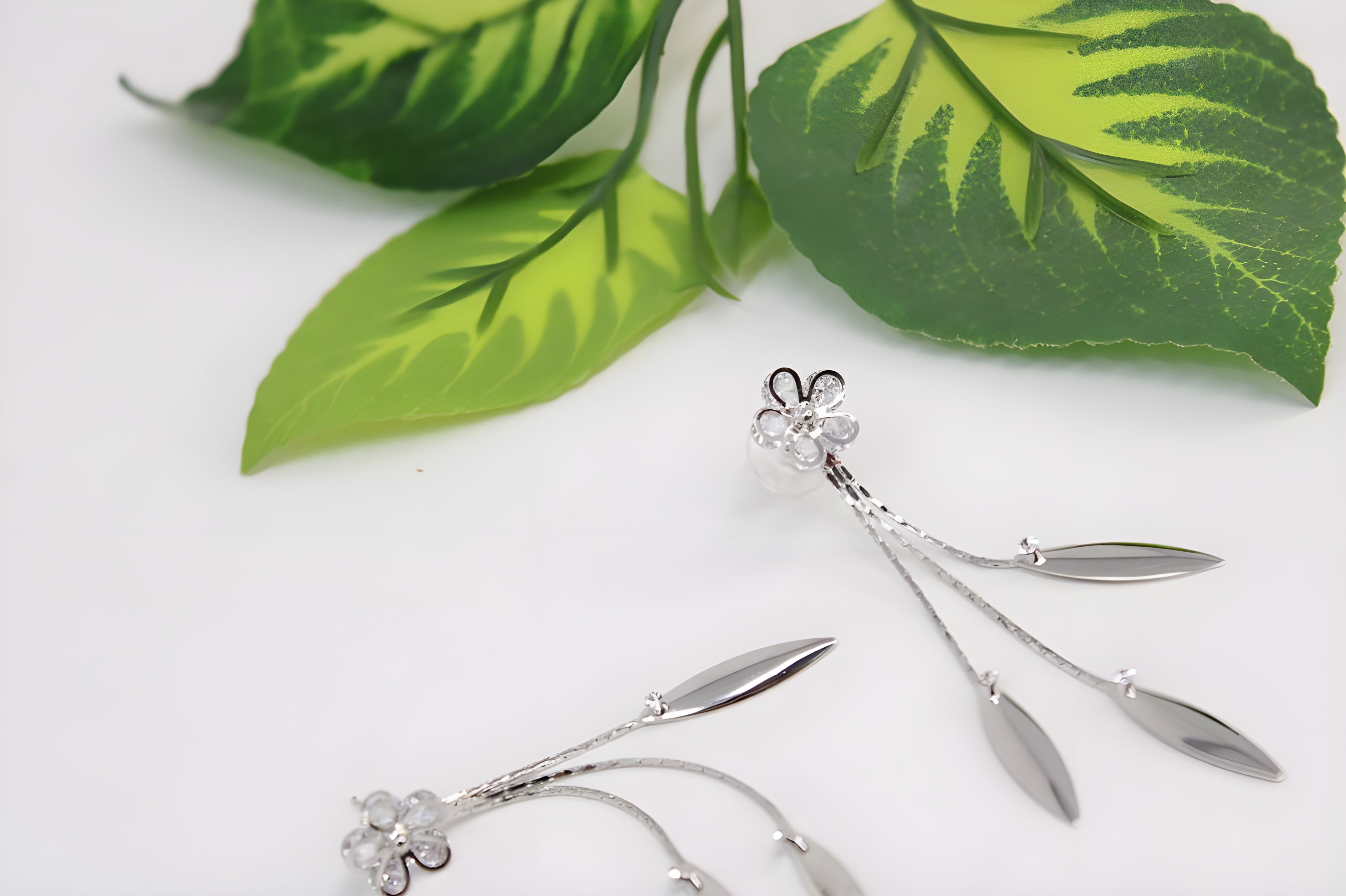 Sterling Silver Radiant Leaf Earrings