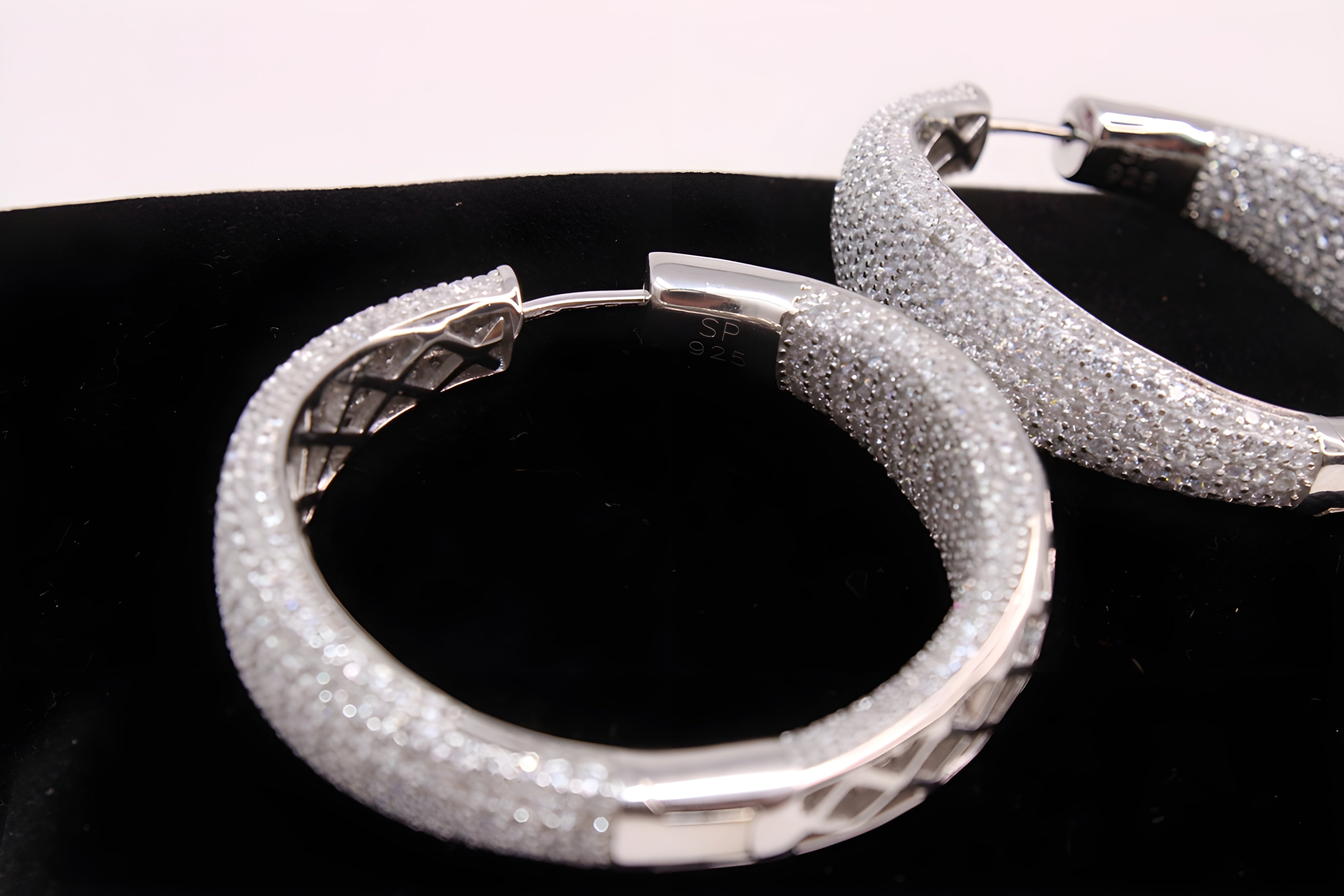 Sterling Silver Radiance VeeLux Premium Crystal Hoop Earrings