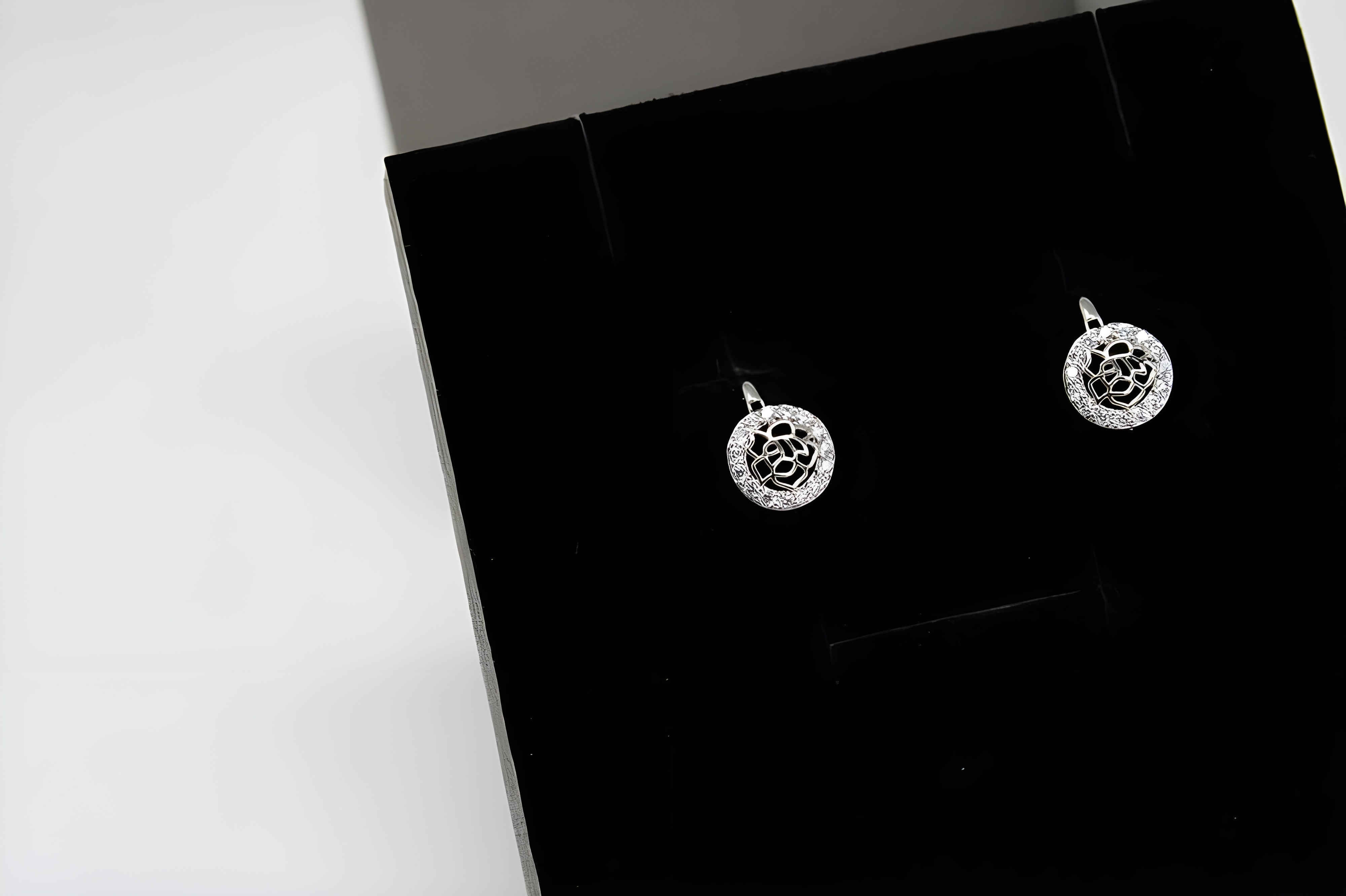 Sterling Silver Shimmering Web Drop Earrings