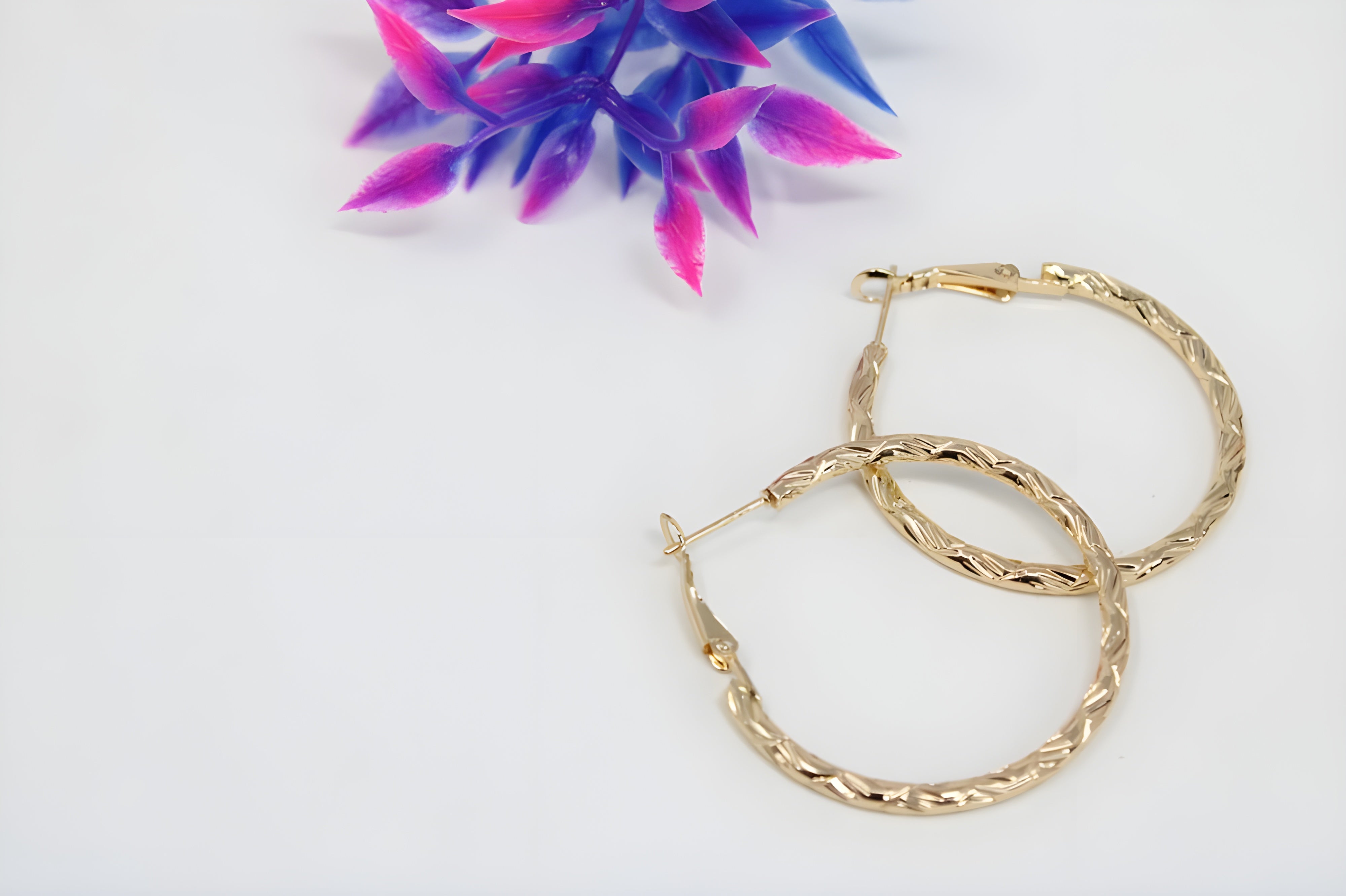 Blushing Bloom Golden/Silver Hoop Earrings