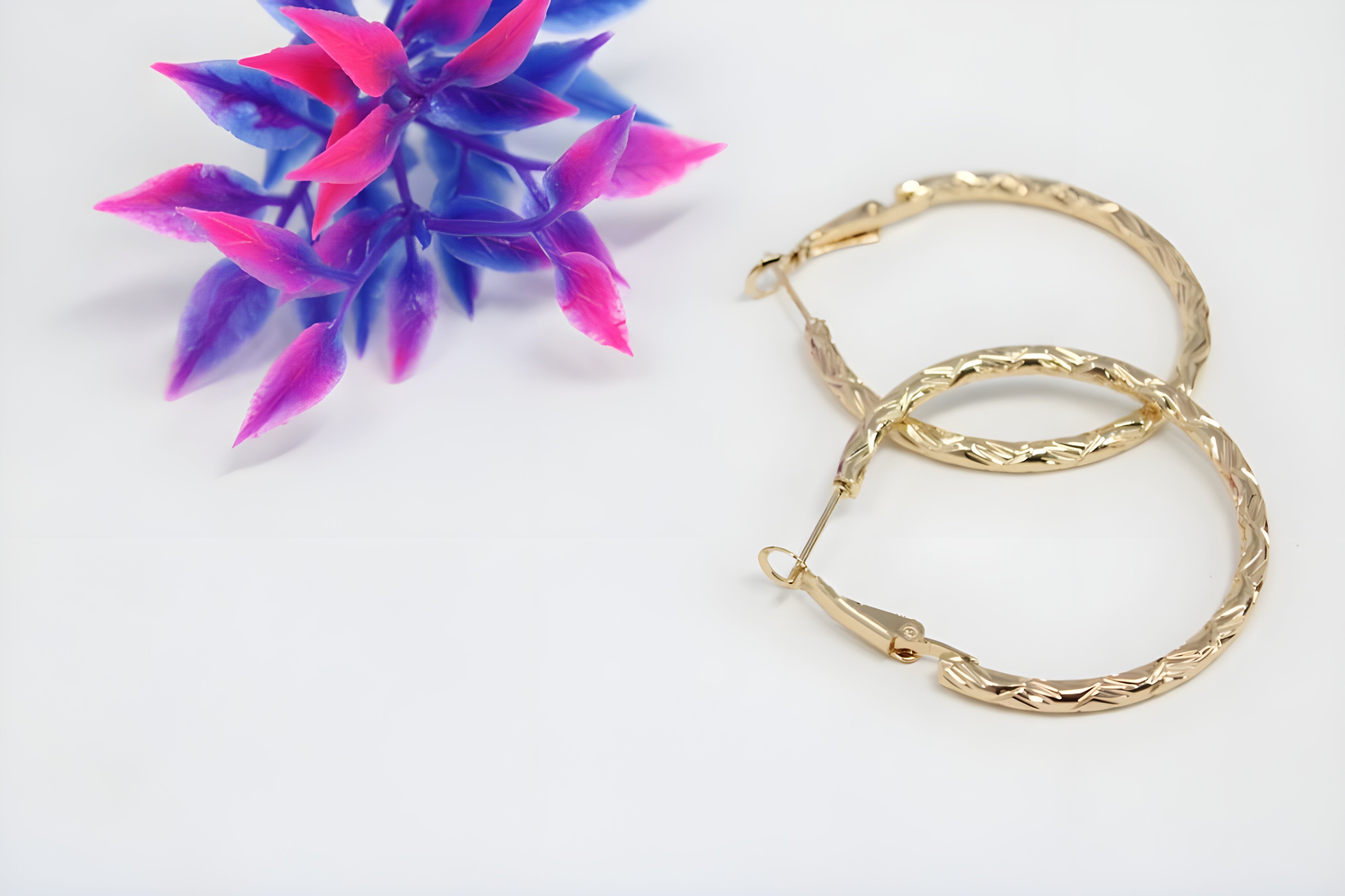 Blushing Bloom Golden/Silver Hoop Earrings