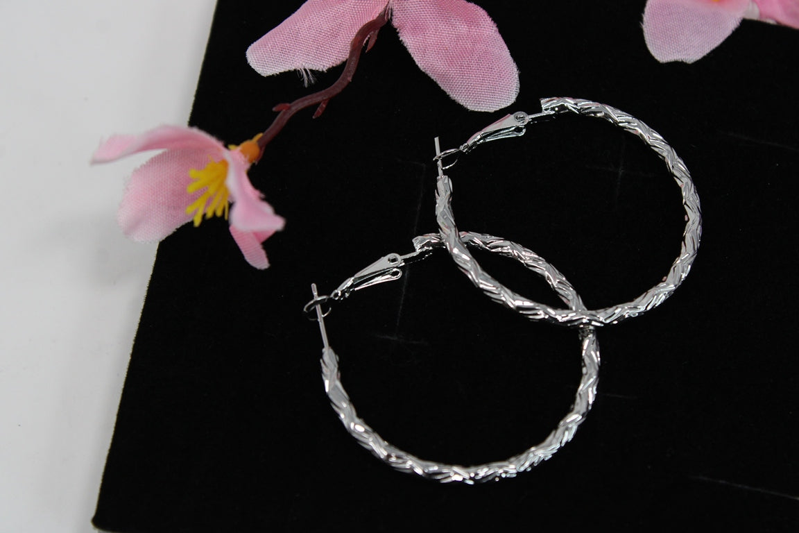 Blushing Bloom Golden/Silver Hoop Earrings