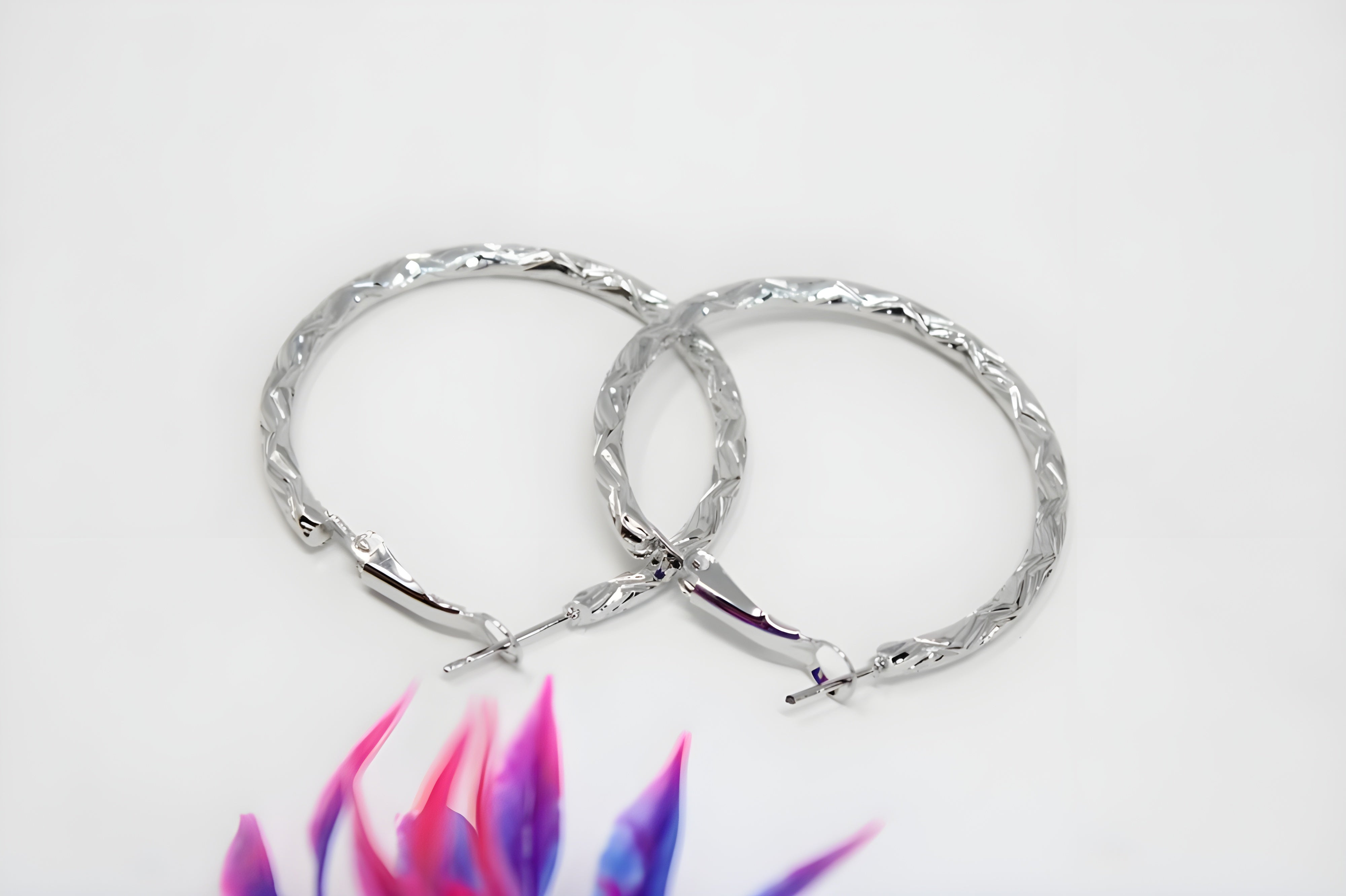 Blushing Bloom Golden/Silver Hoop Earrings