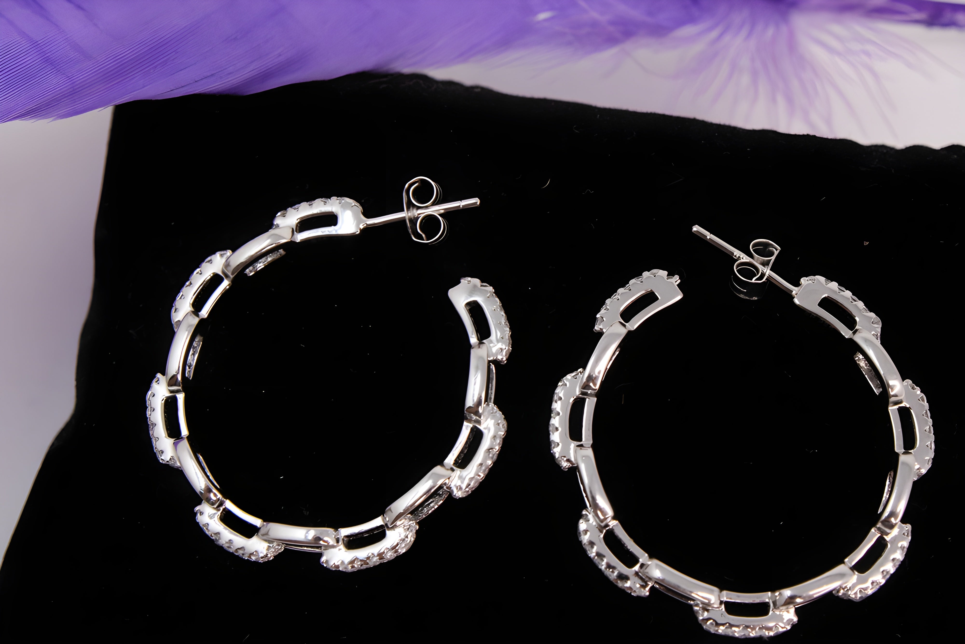 Sterling Silver Serenity Swarovski Crystal Hoop Earrings