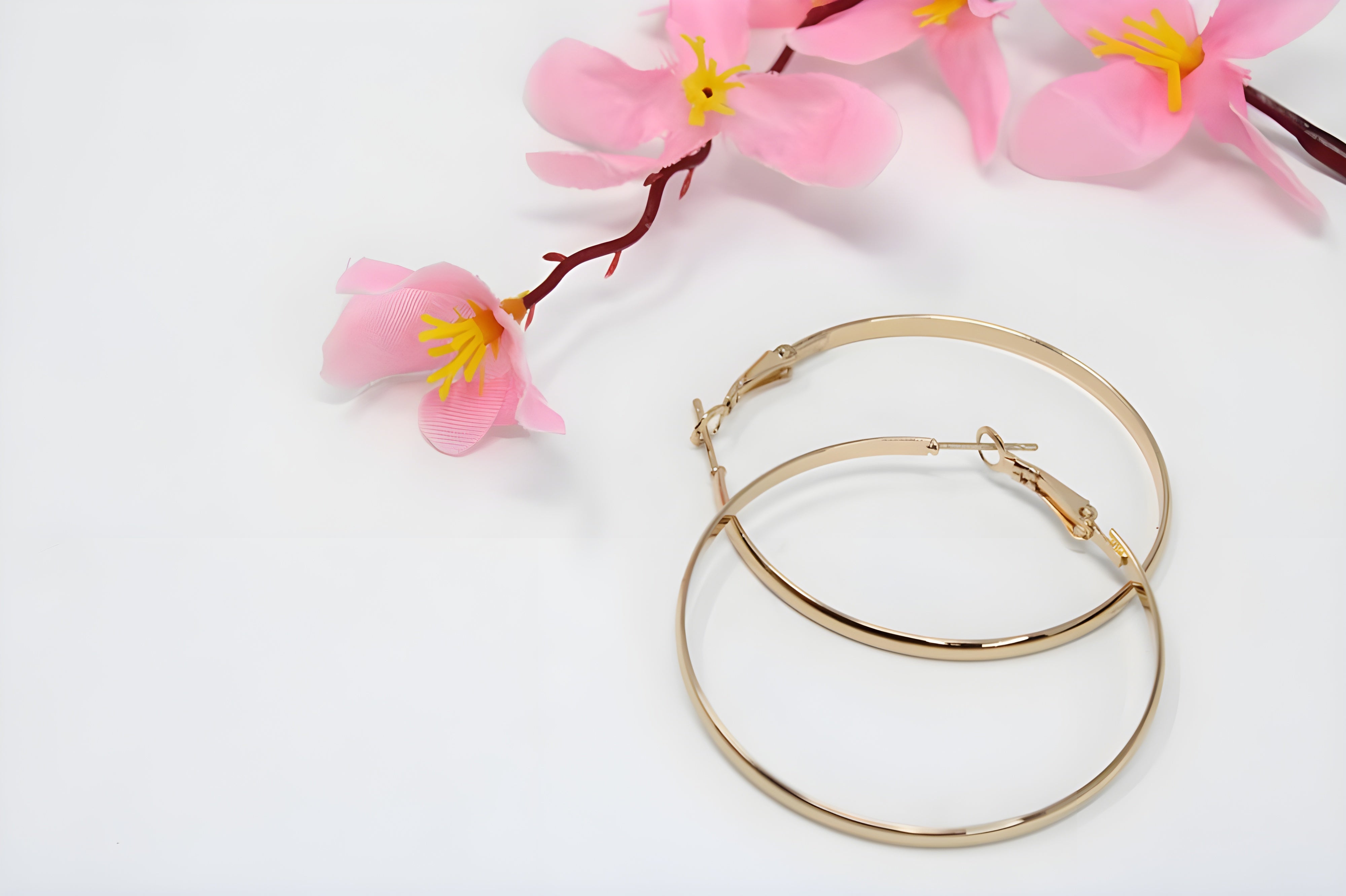 Spring Kiss Golden Hoop Earrings