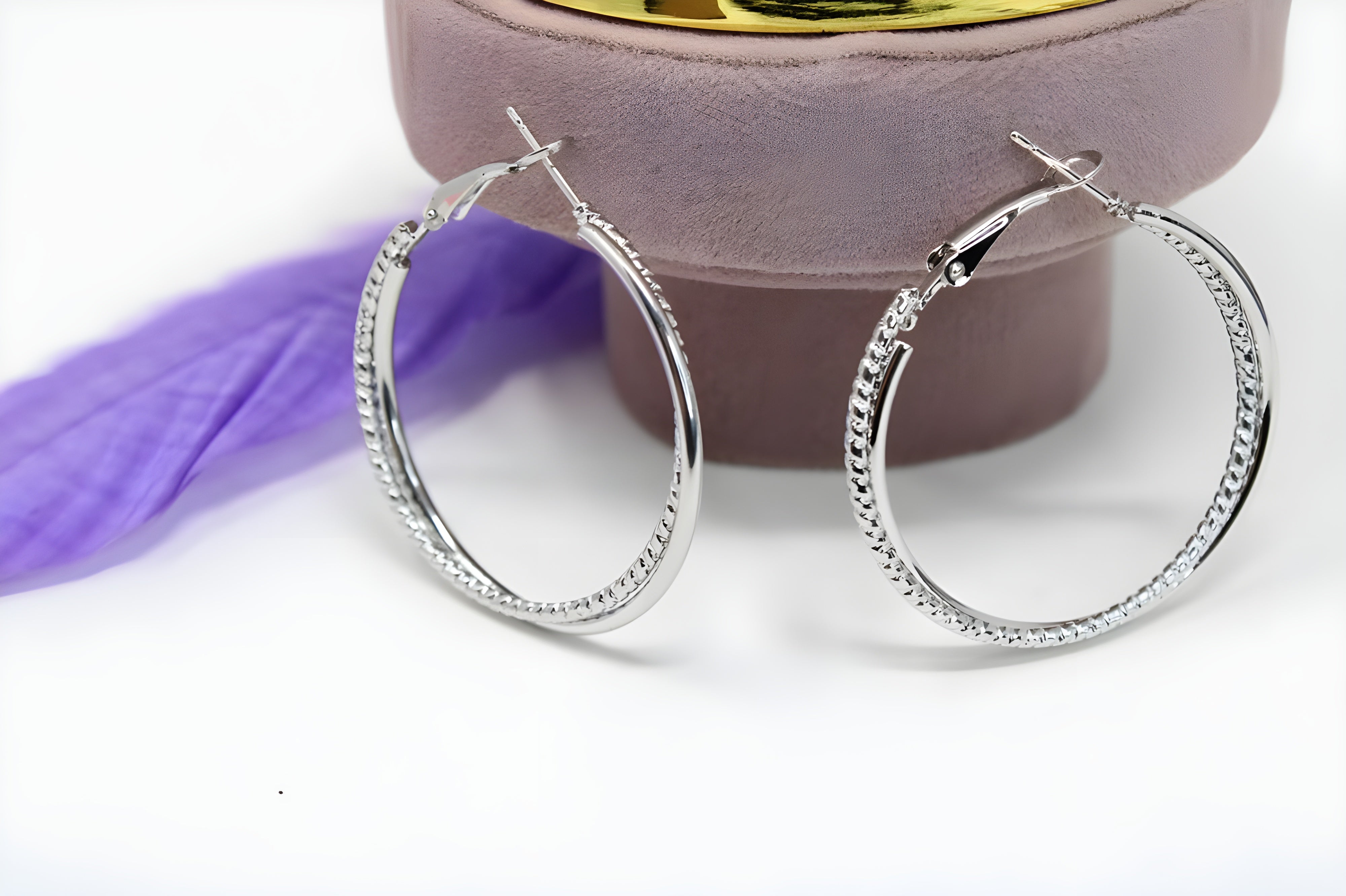 Sparkling Cascading Crystal Hoop Earrings in Sterling Silver