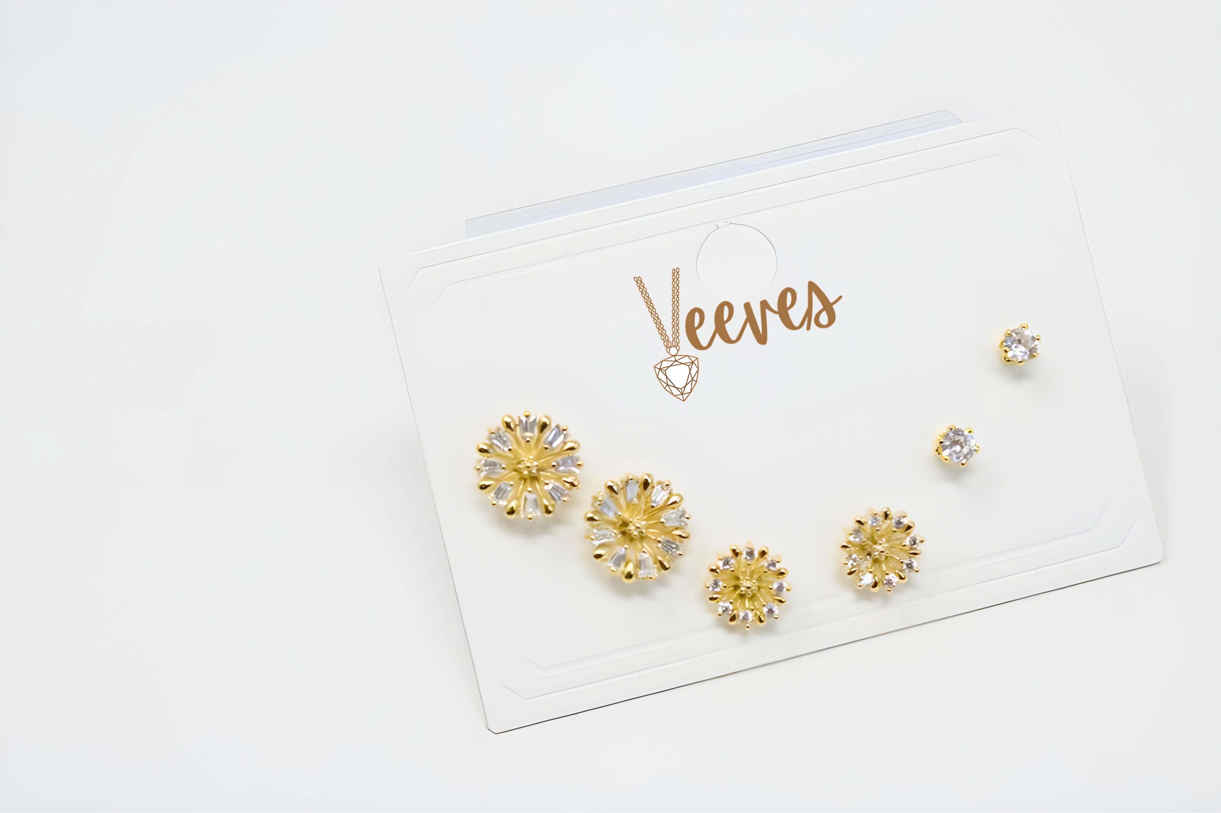 Mini Marvels Stud Earring Set: 3 Pairs of Golden Delights