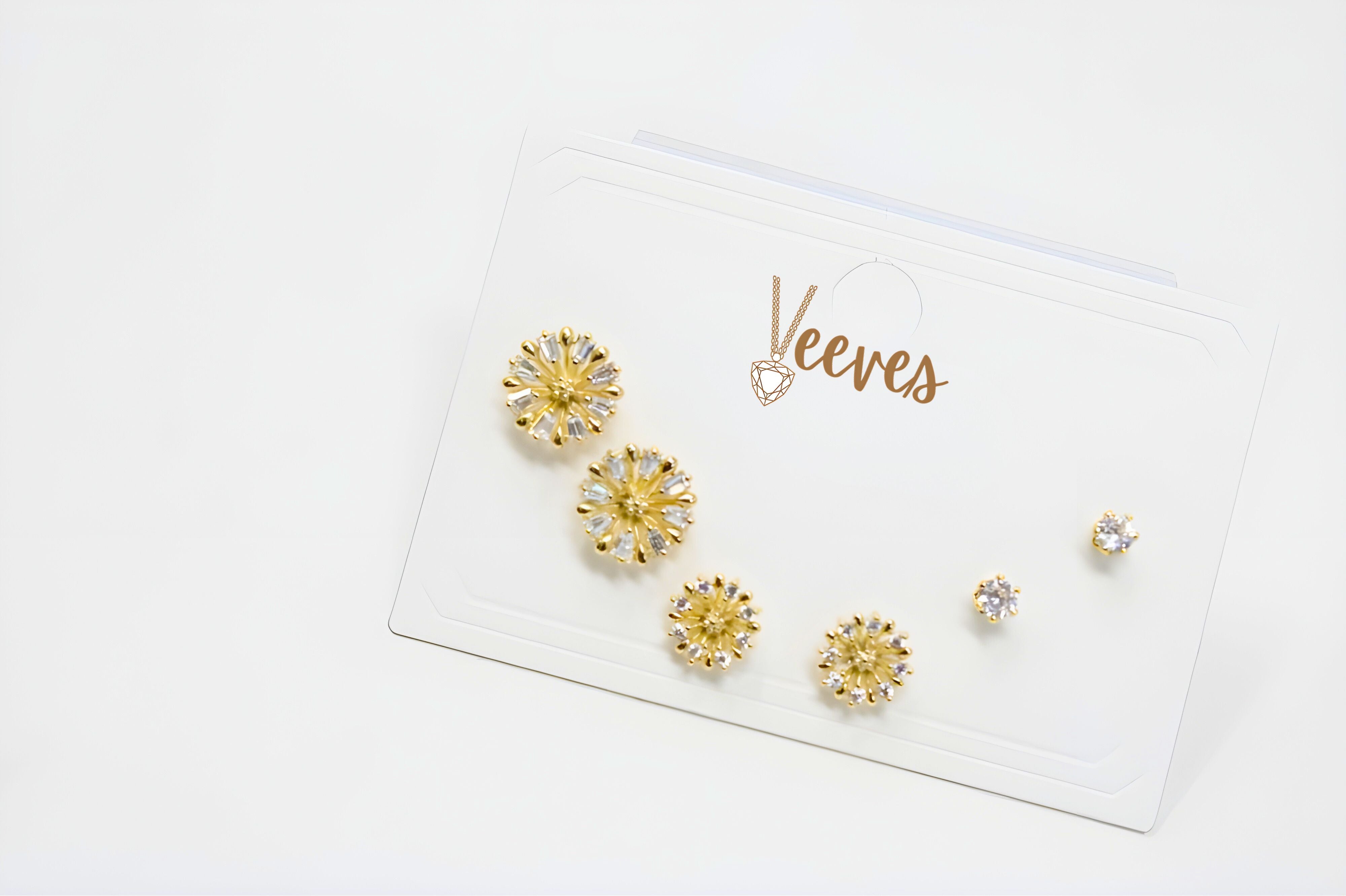 Mini Marvels Stud Earring Set: 3 Pairs of Golden Delights