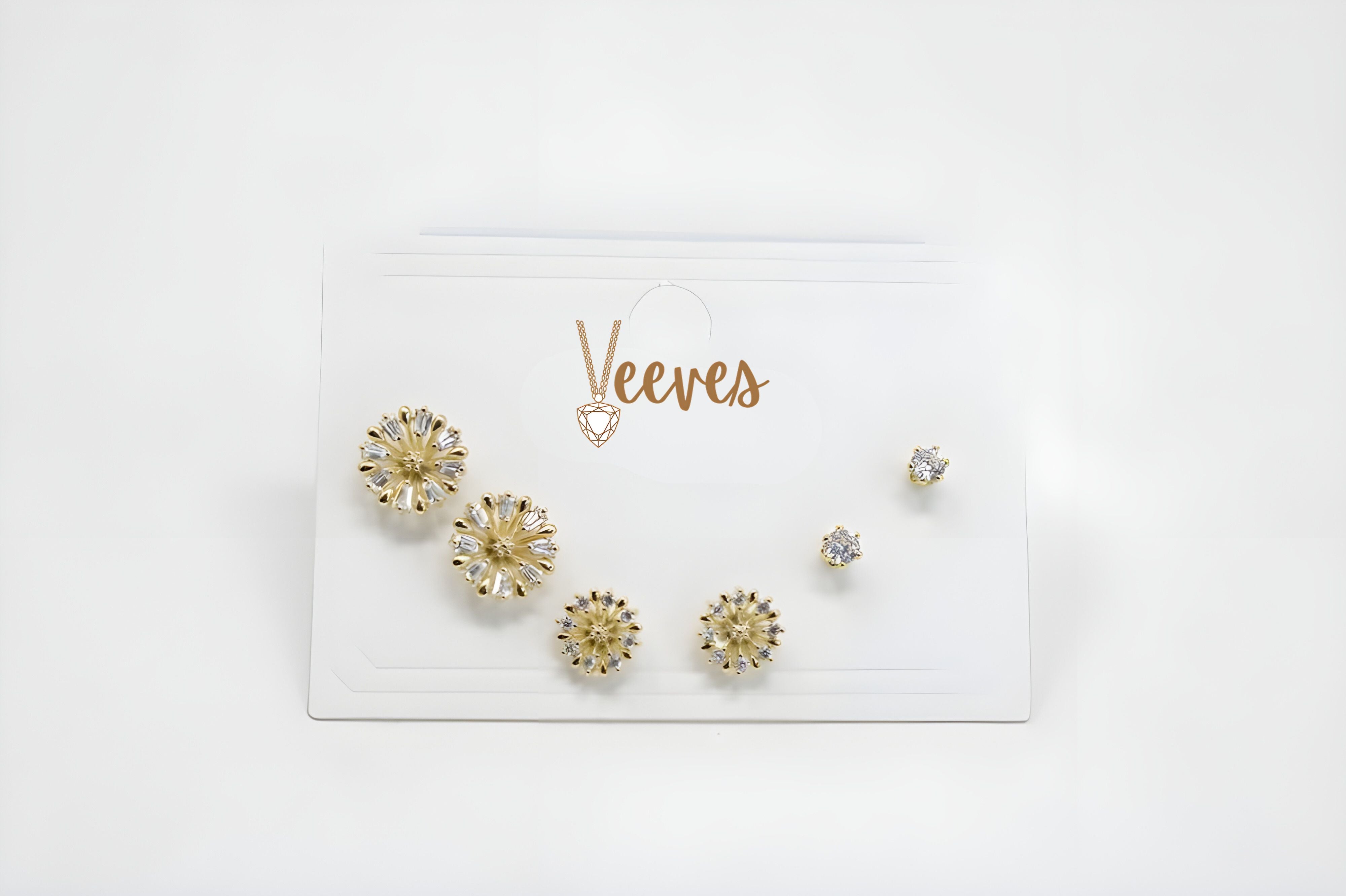 Mini Marvels Stud Earring Set: 3 Pairs of Golden Delights