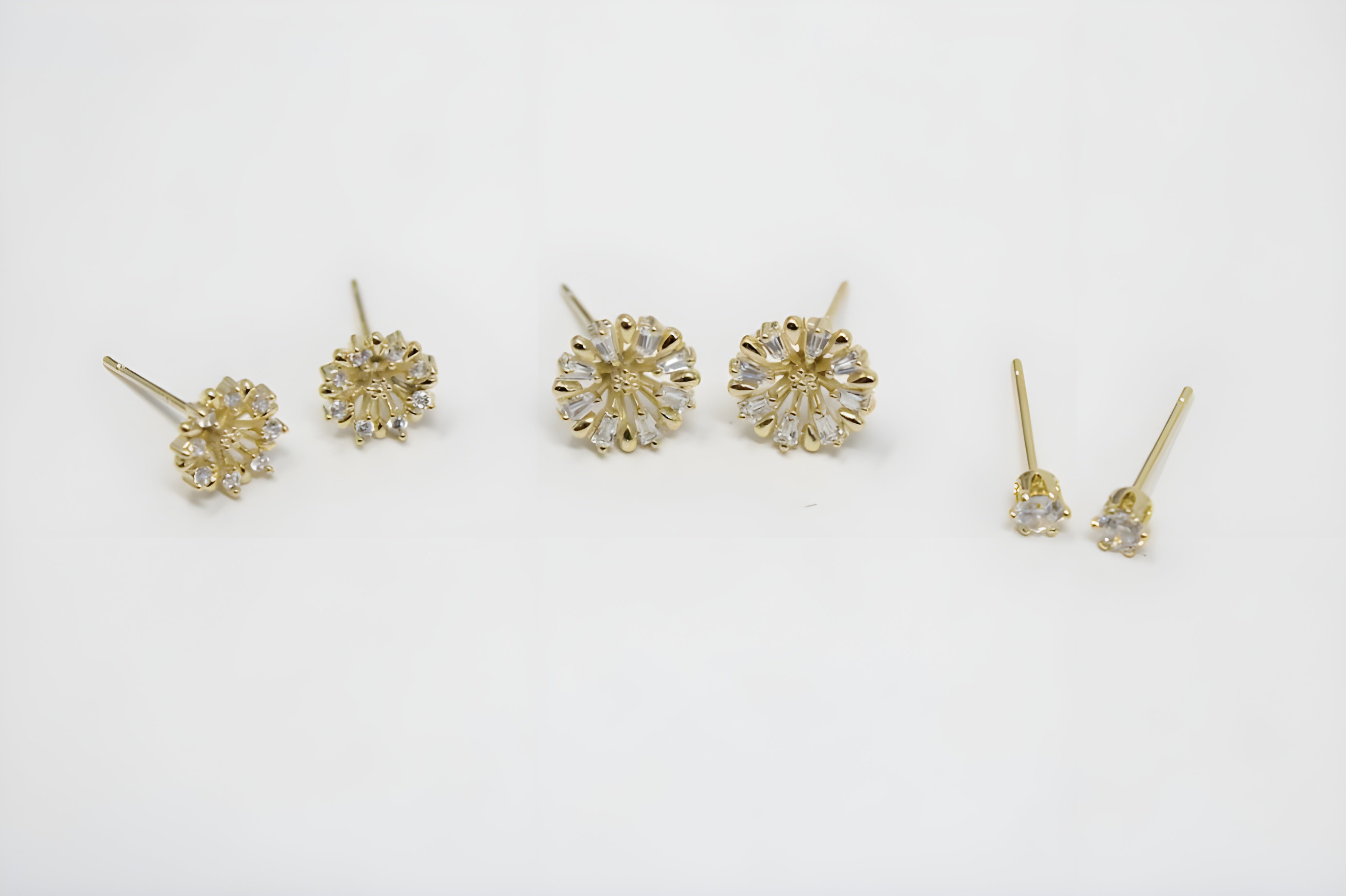 Mini Marvels Stud Earring Set: 3 Pairs of Golden Delights