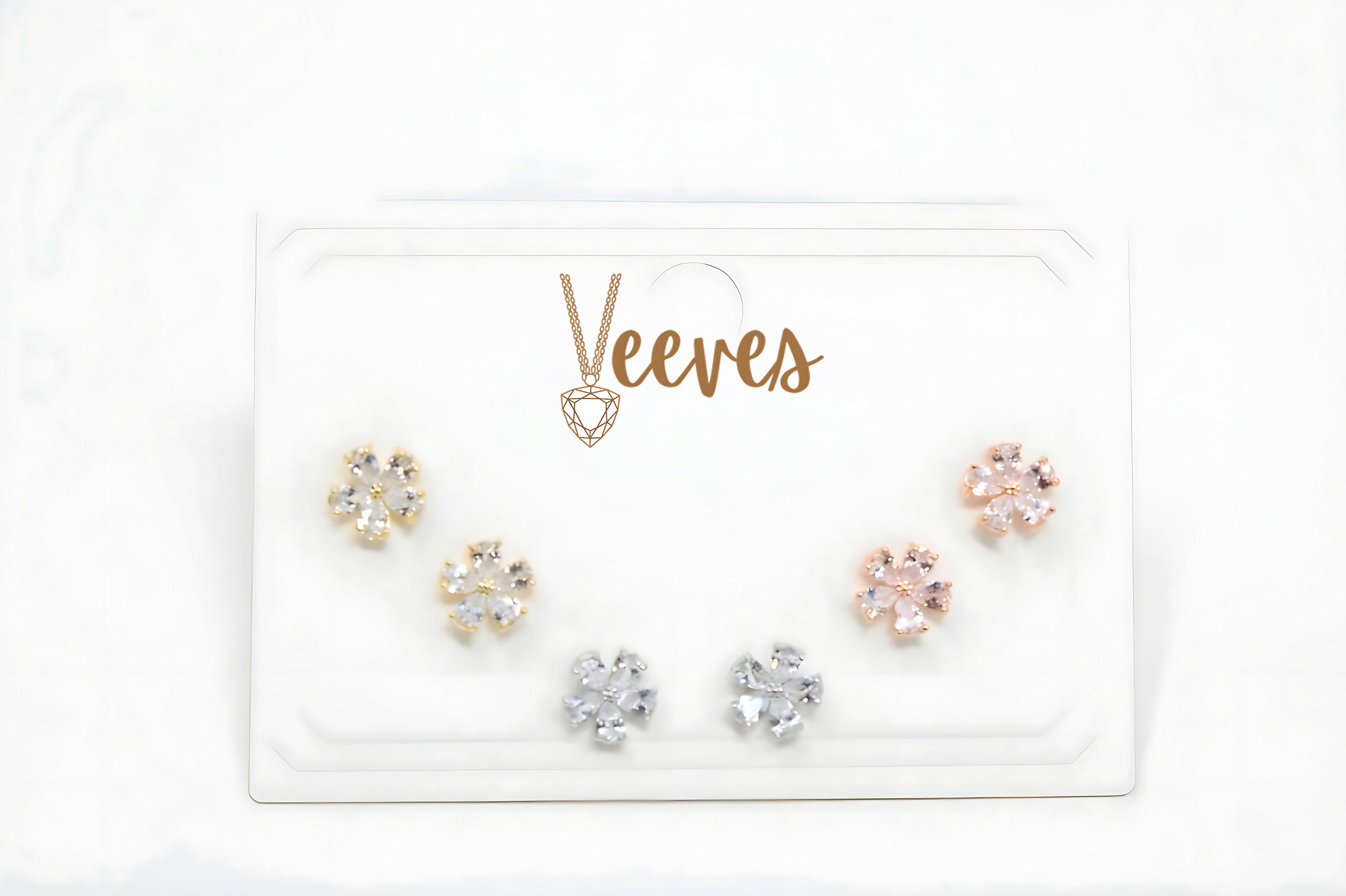 Three-Tone Treat: Rose Gold, Silver & Gold Stud Earring Set