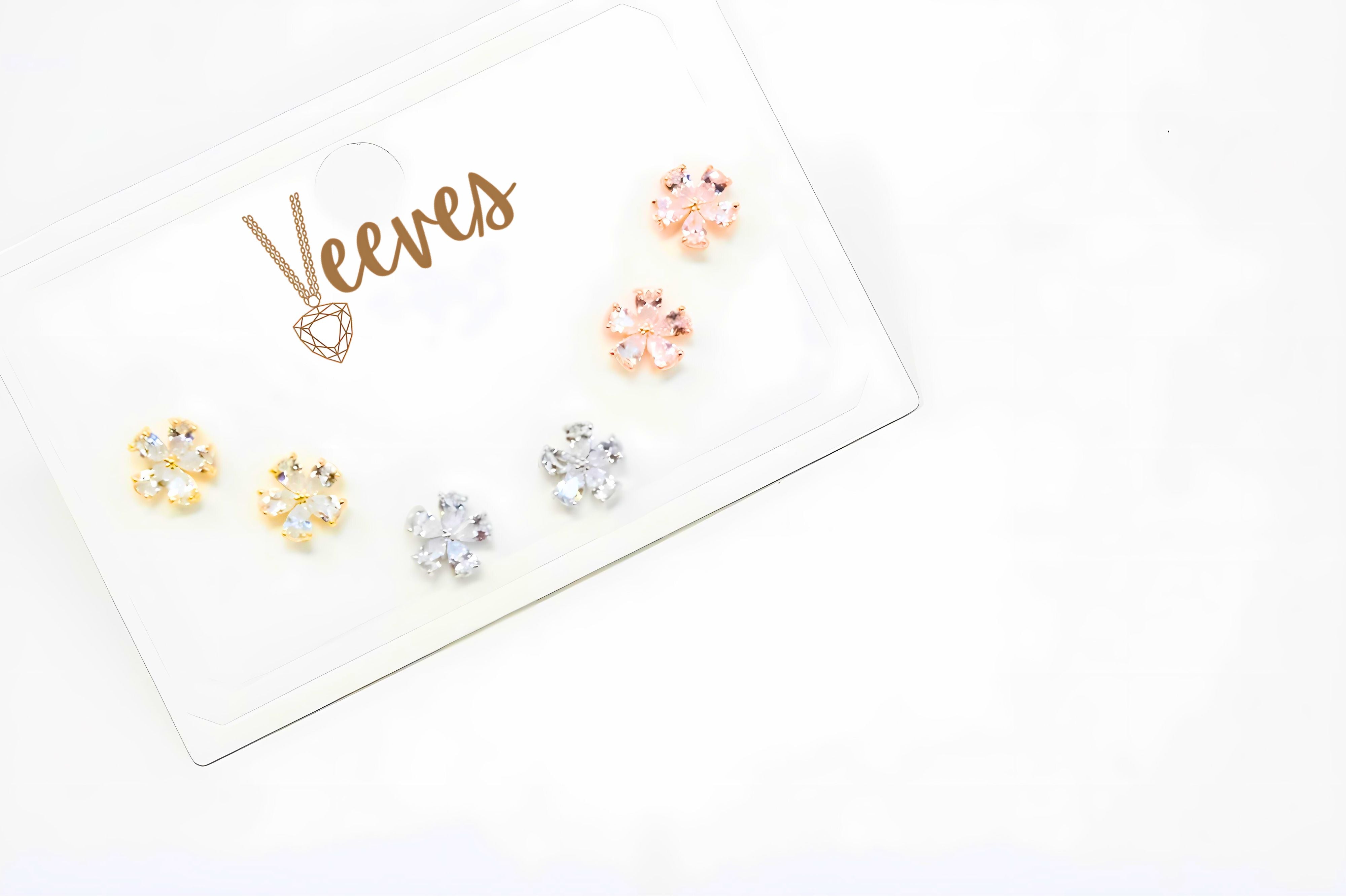 Three-Tone Treat: Rose Gold, Silver & Gold Stud Earring Set