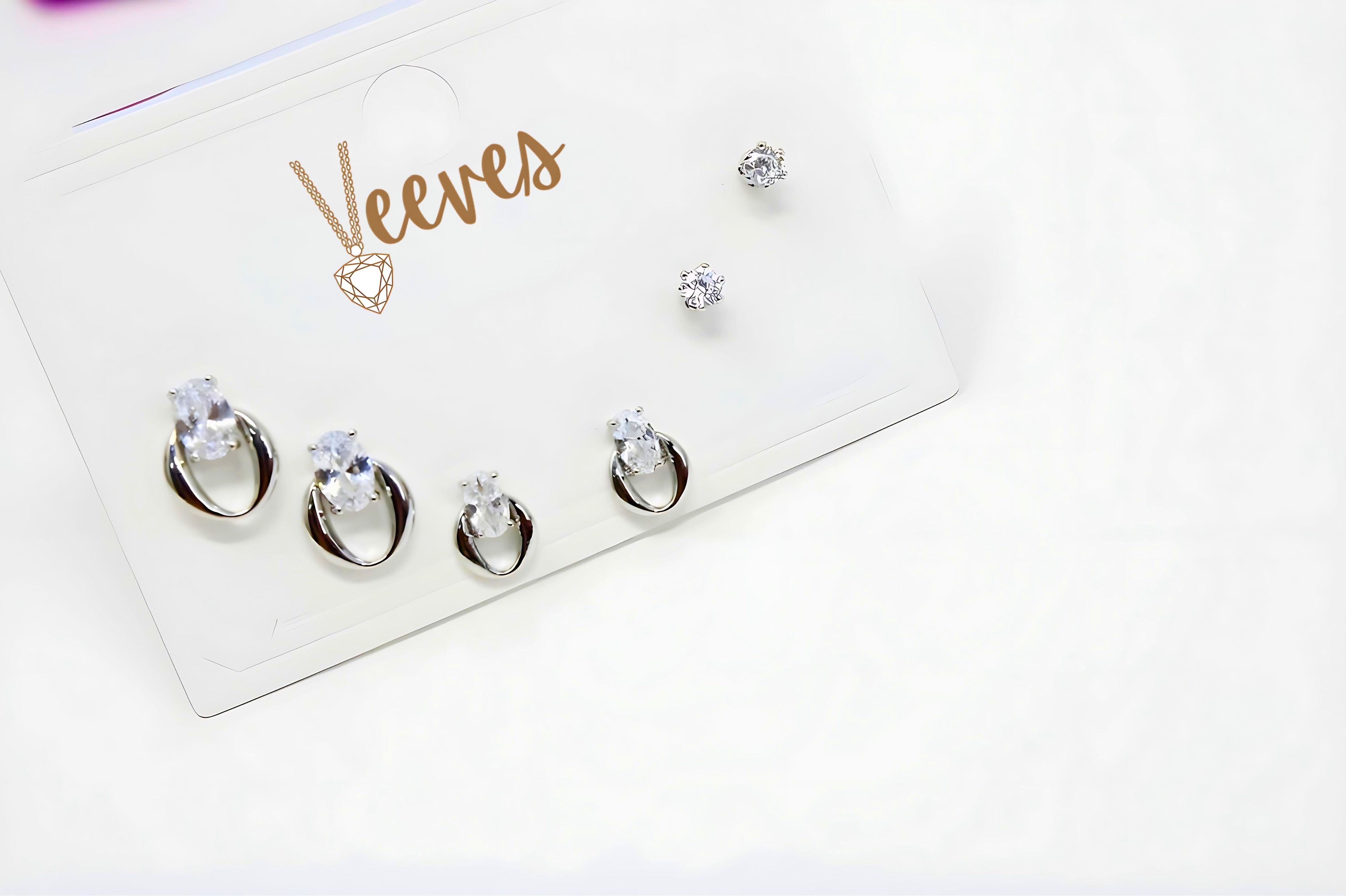 Three-Pair Set of Sterling Silver Earrings