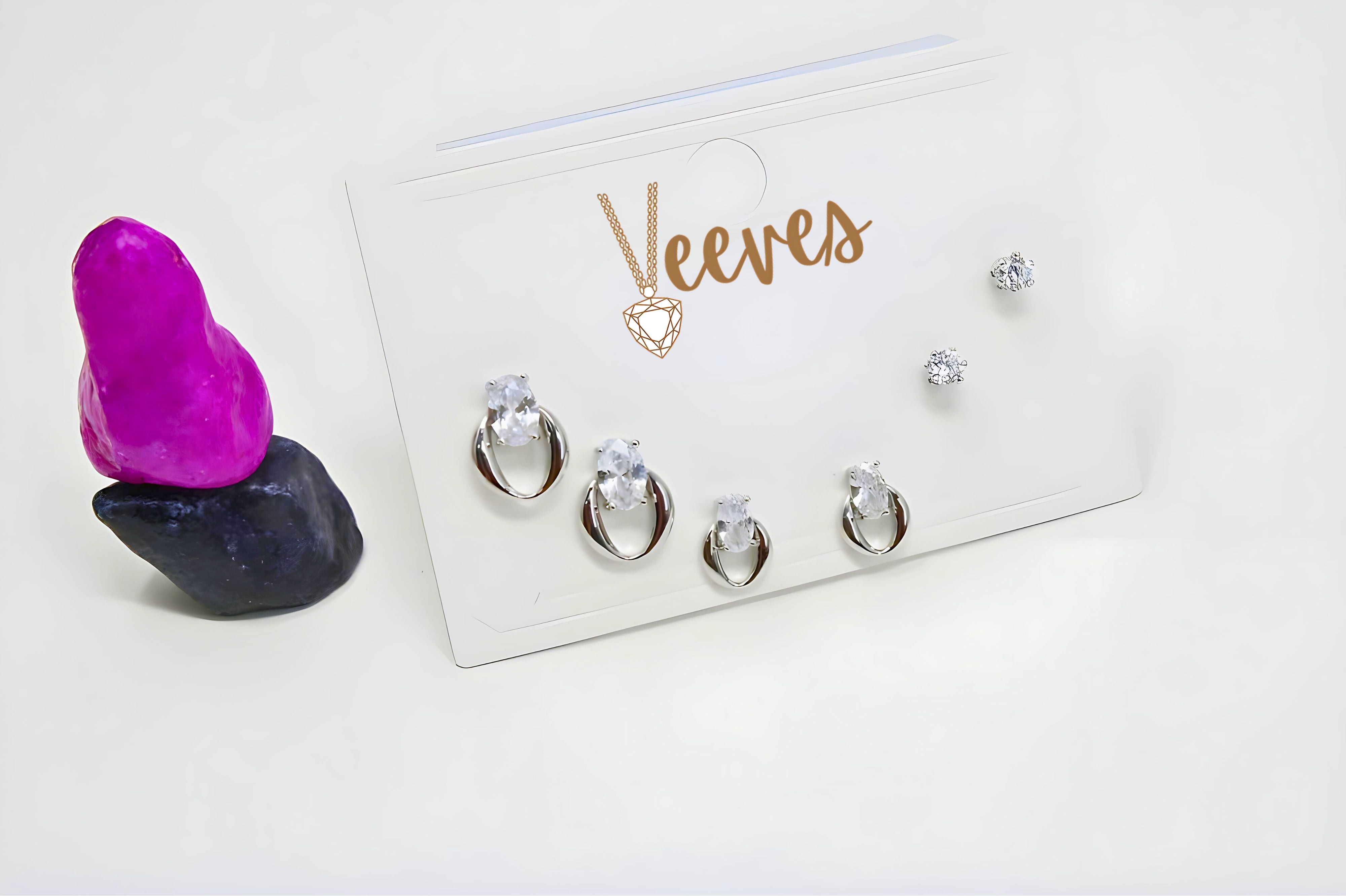 Three-Pair Set of Sterling Silver Earrings