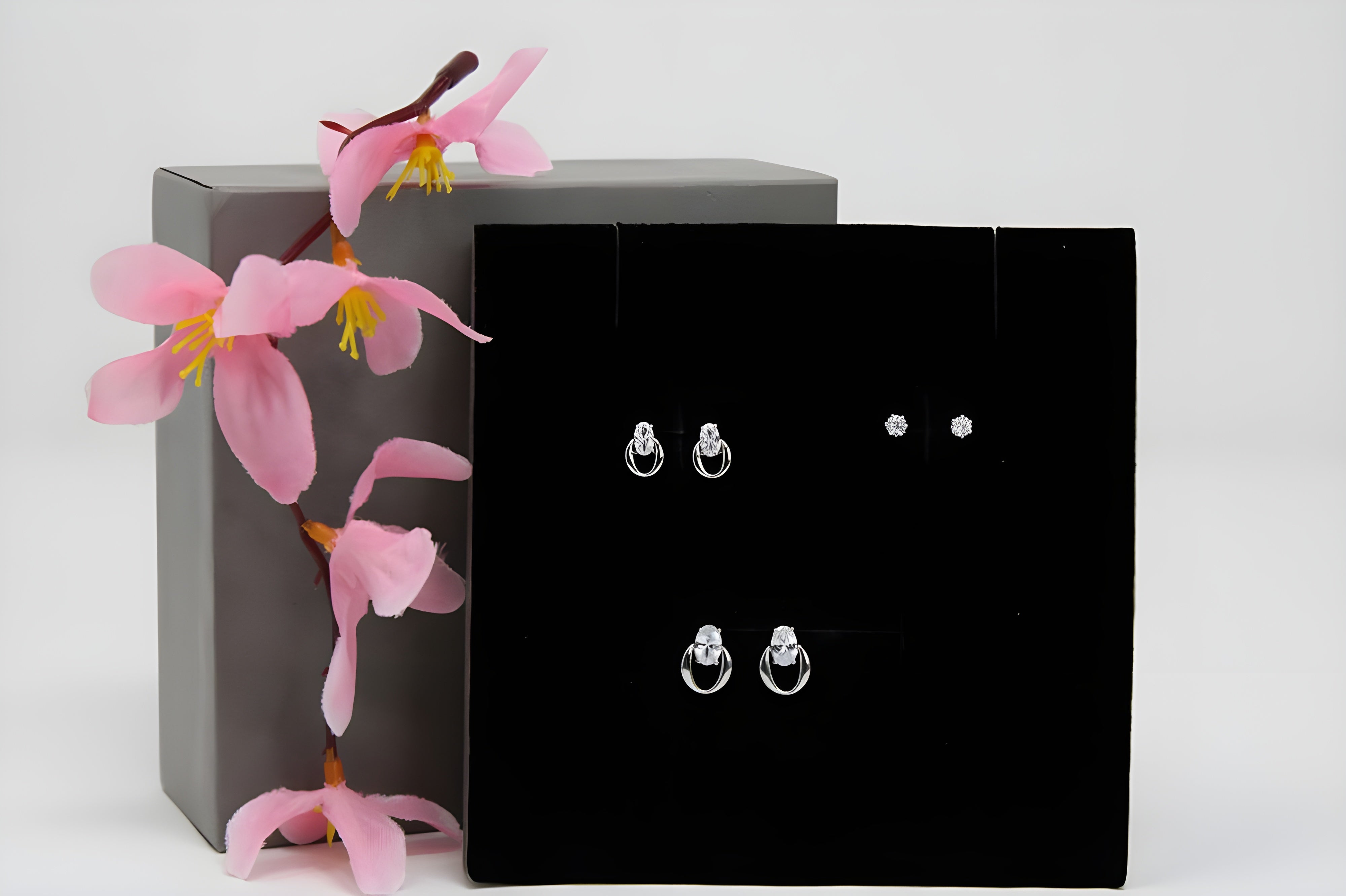 Three-Pair Set of Sterling Silver Earrings