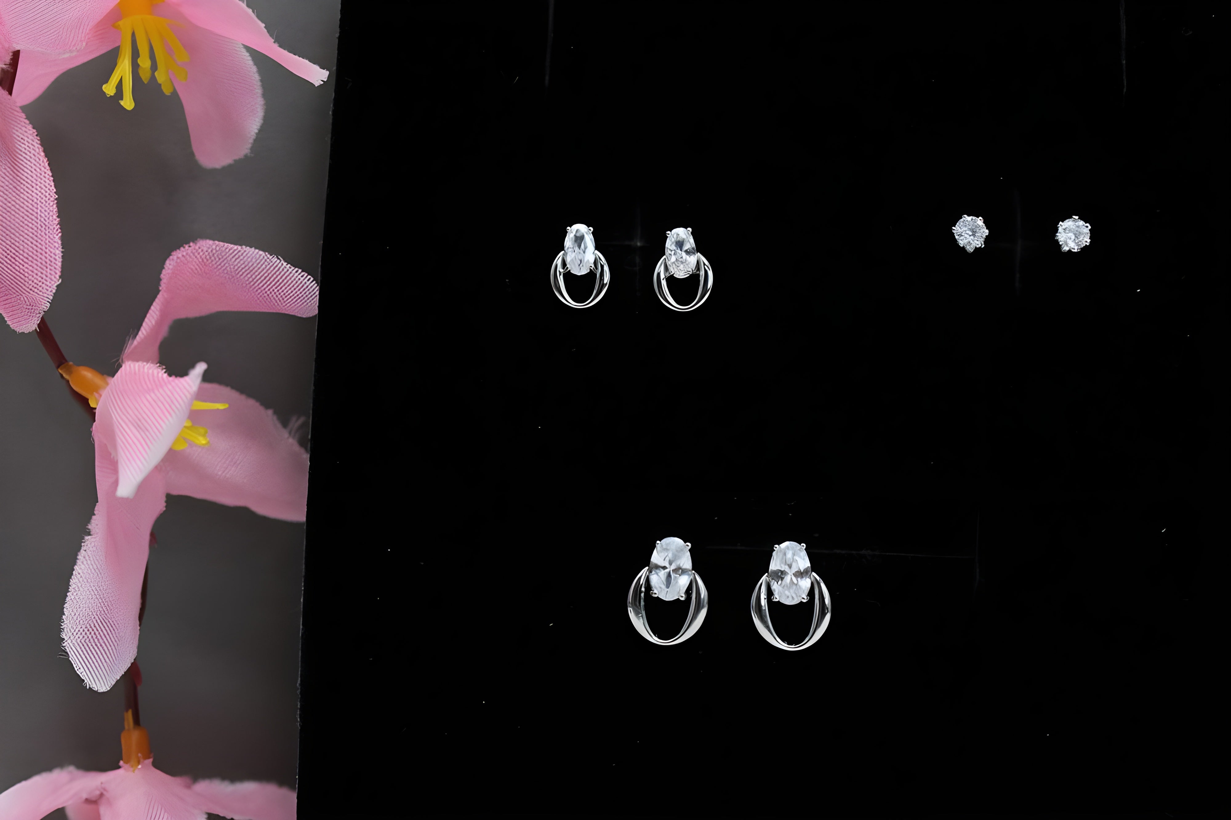 Three-Pair Set of Sterling Silver Earrings