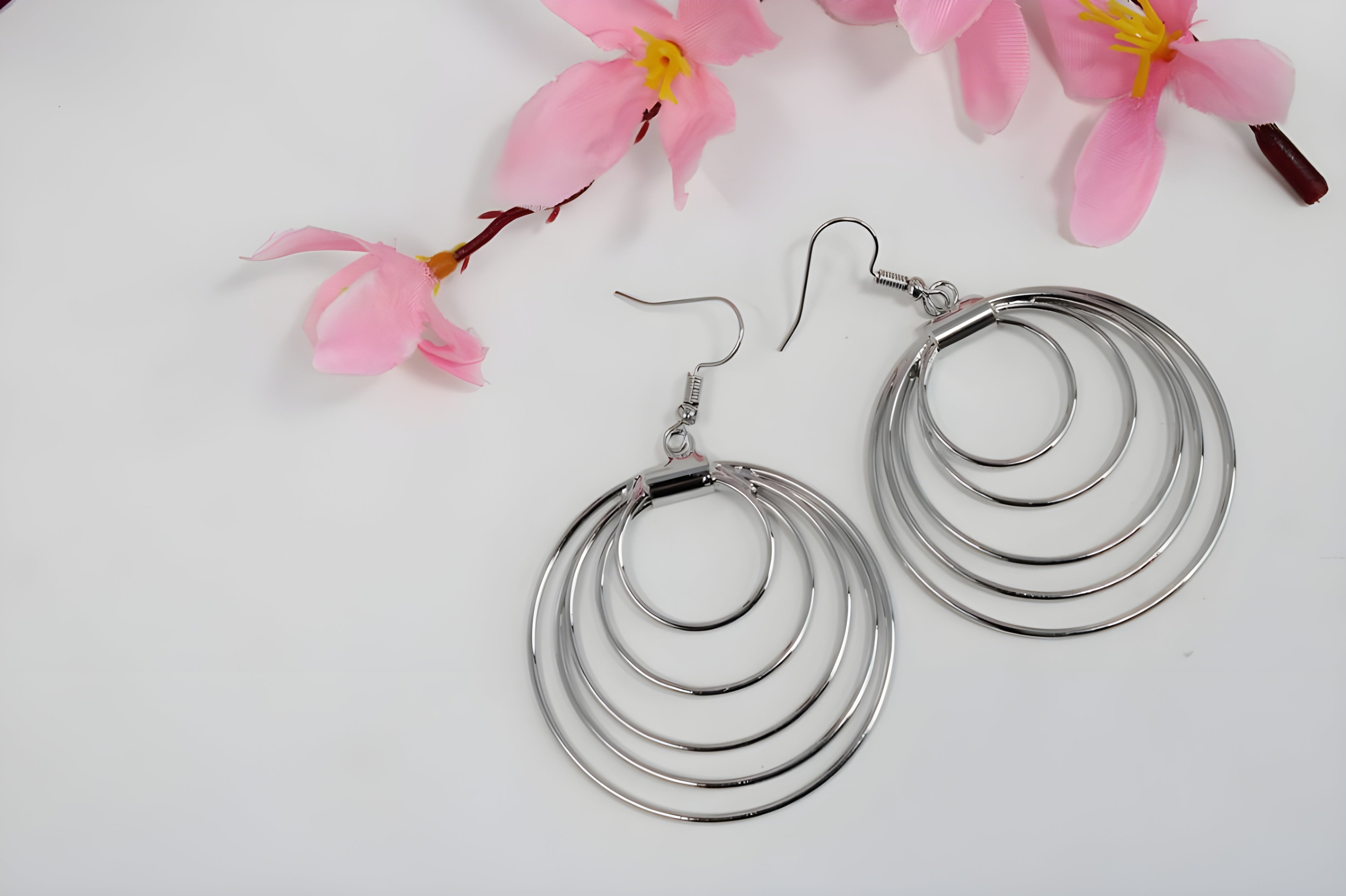 Swirling Duet Hoop Earrings