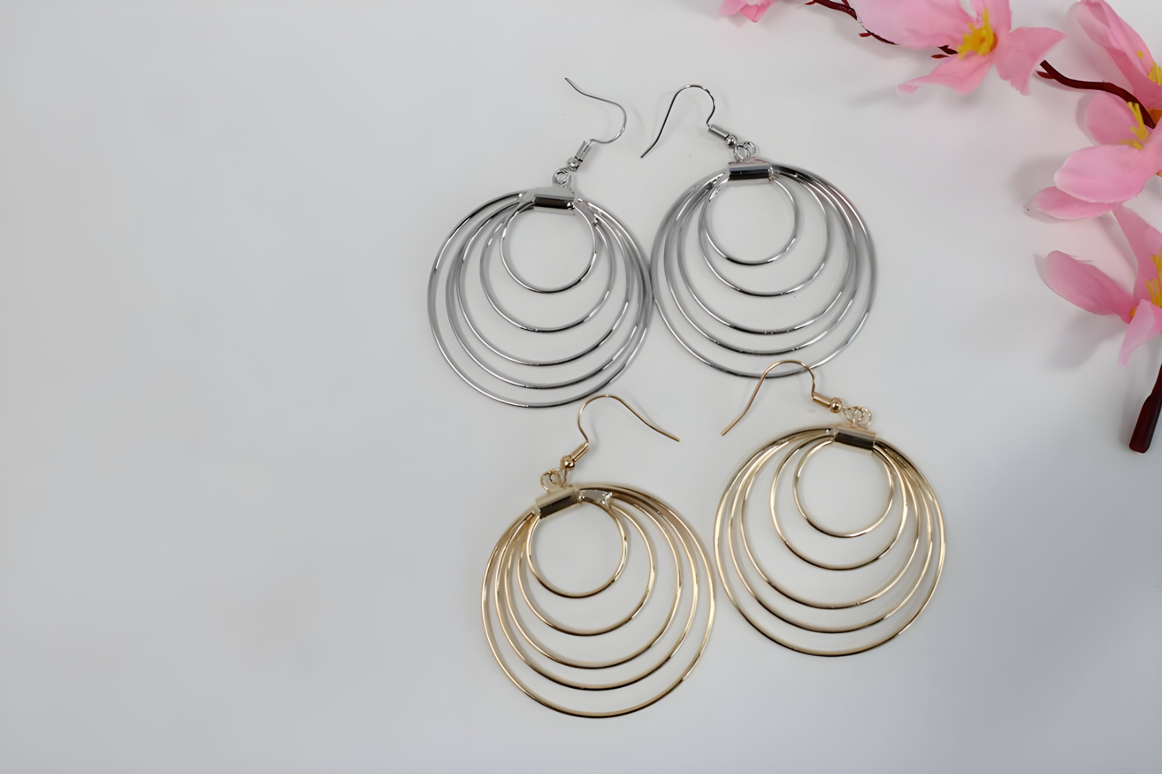 Swirling Duet Hoop Earrings