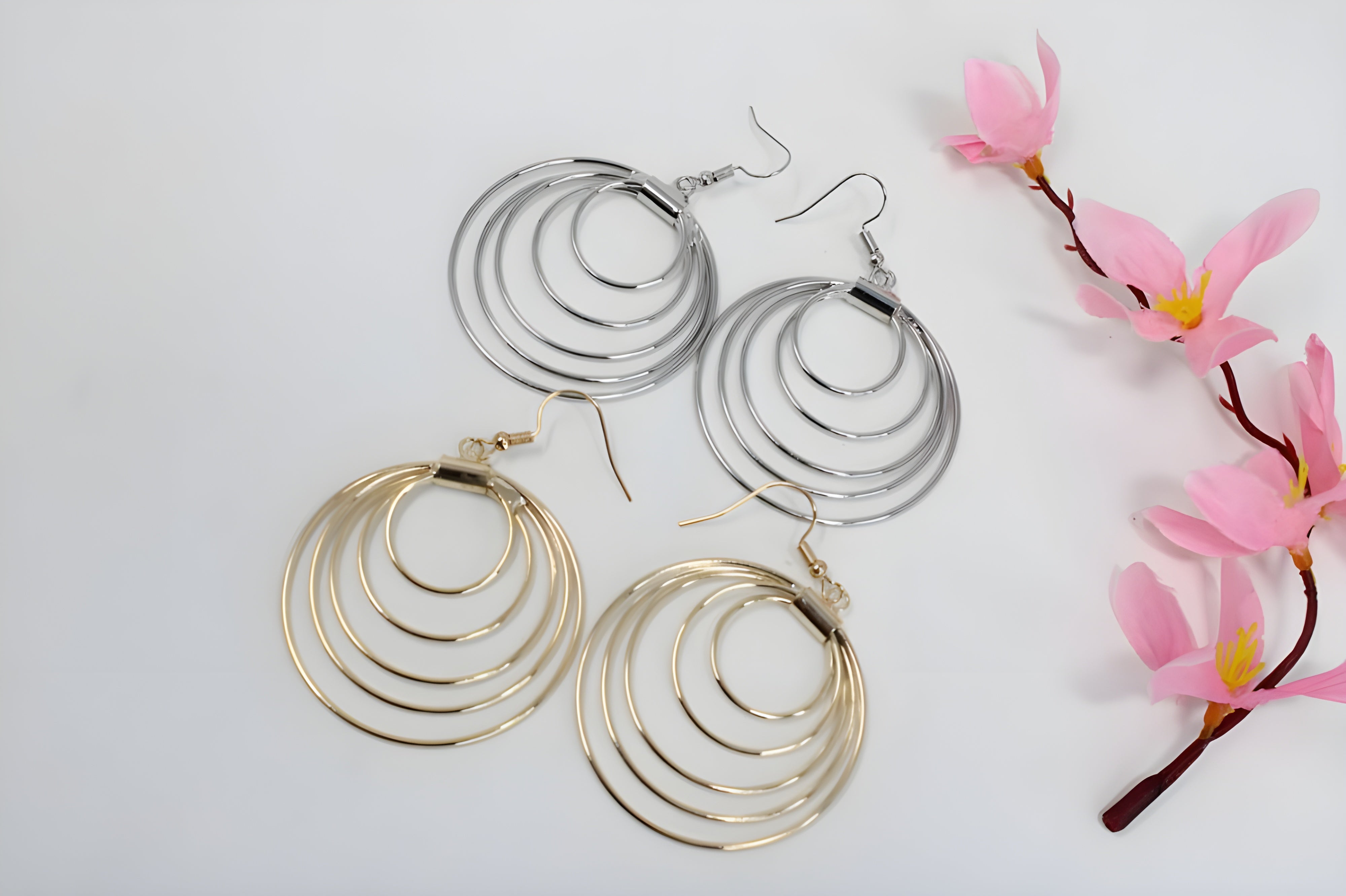 Swirling Duet Hoop Earrings