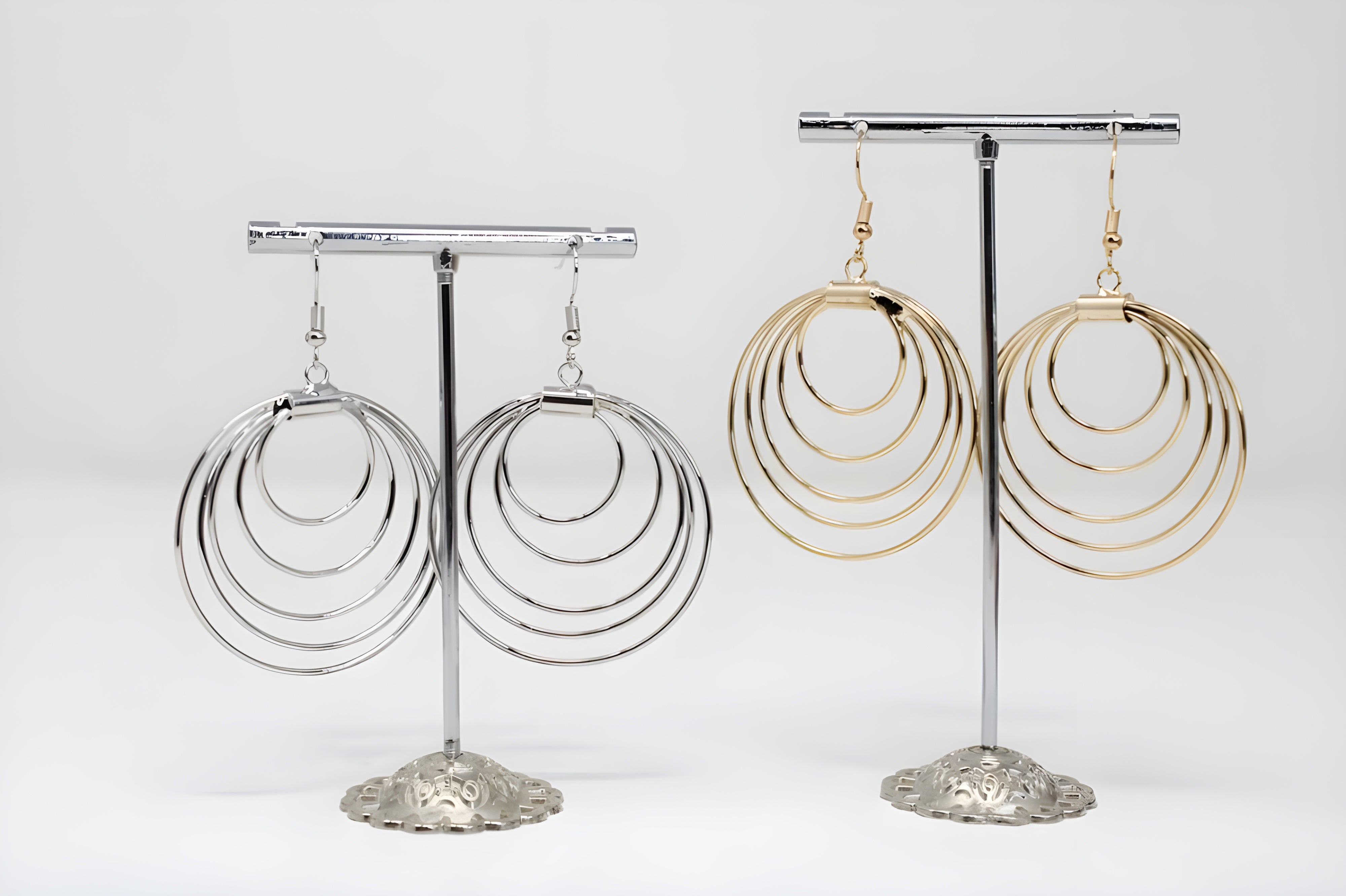 Swirling Duet Hoop Earrings