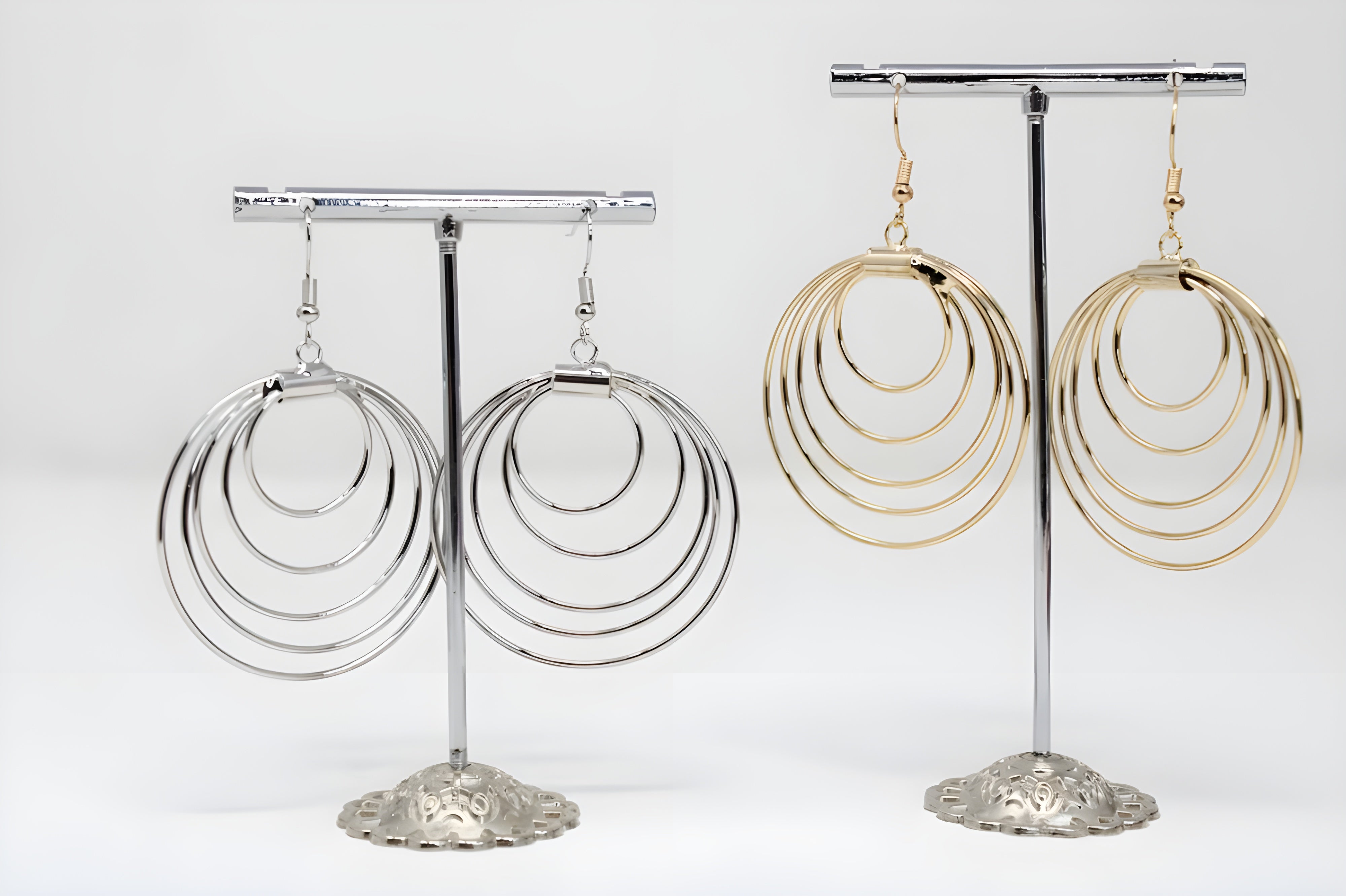 Swirling Duet Hoop Earrings