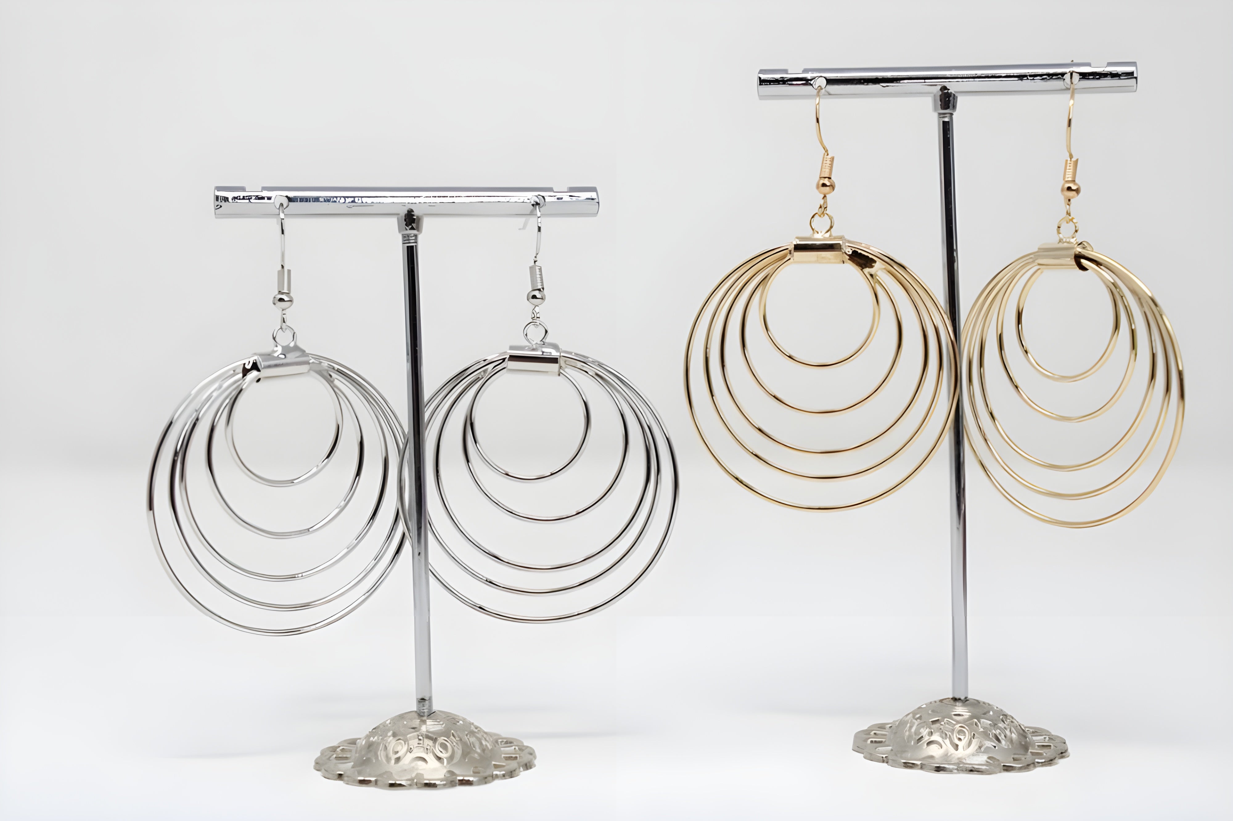 Swirling Duet Hoop Earrings