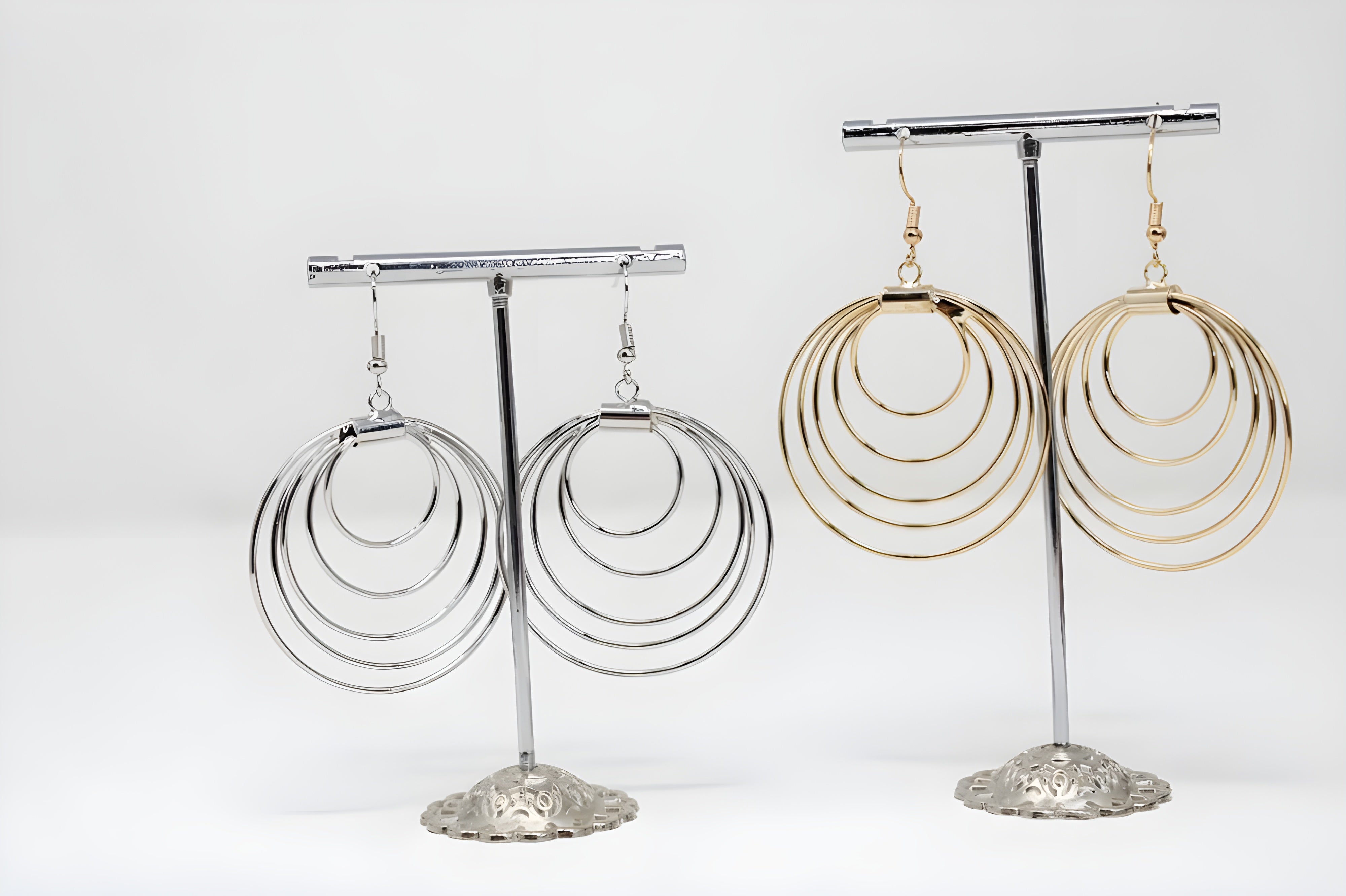 Swirling Duet Hoop Earrings