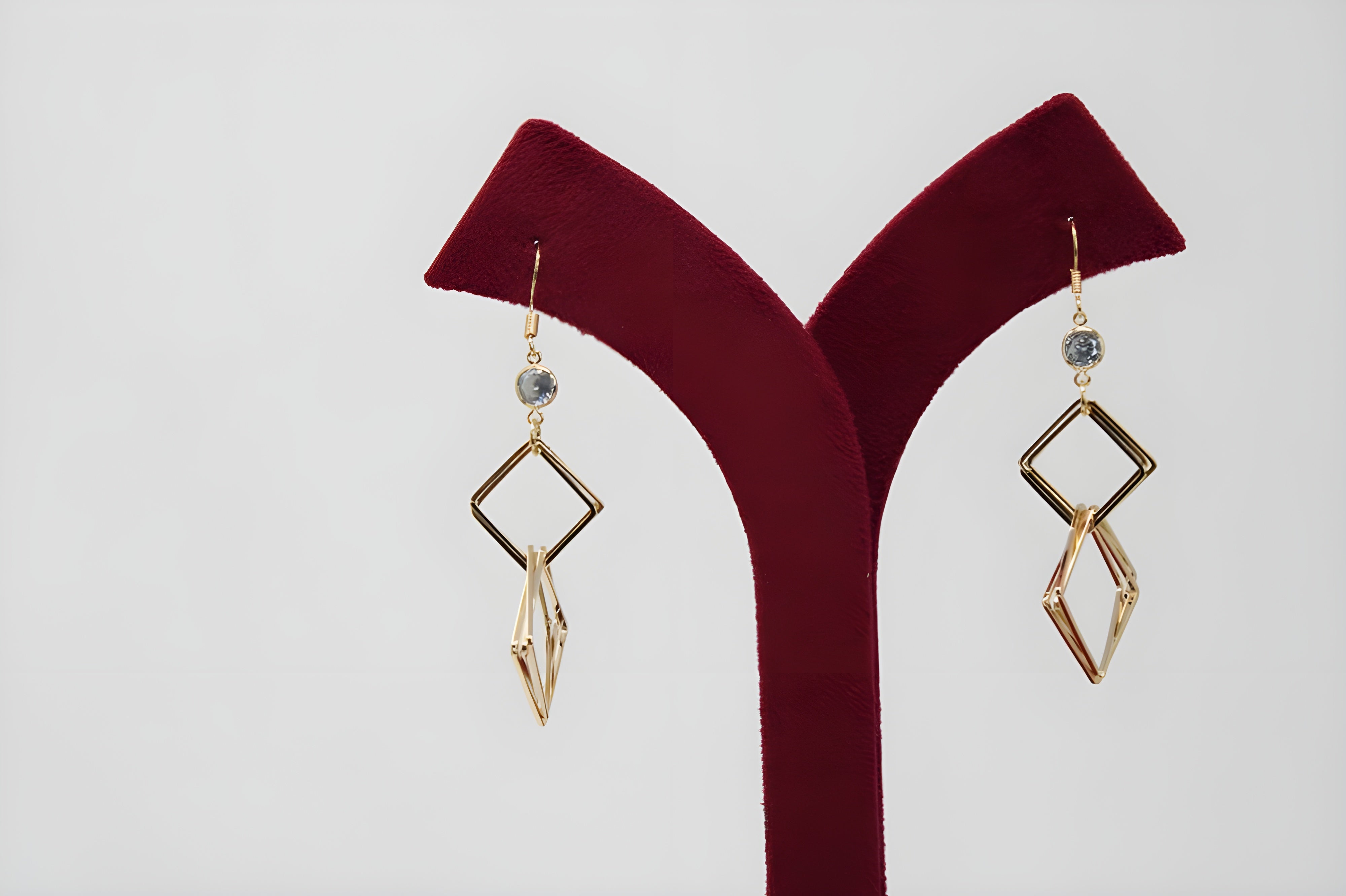 Radiant Geometry: Silver Square Drop Earrings