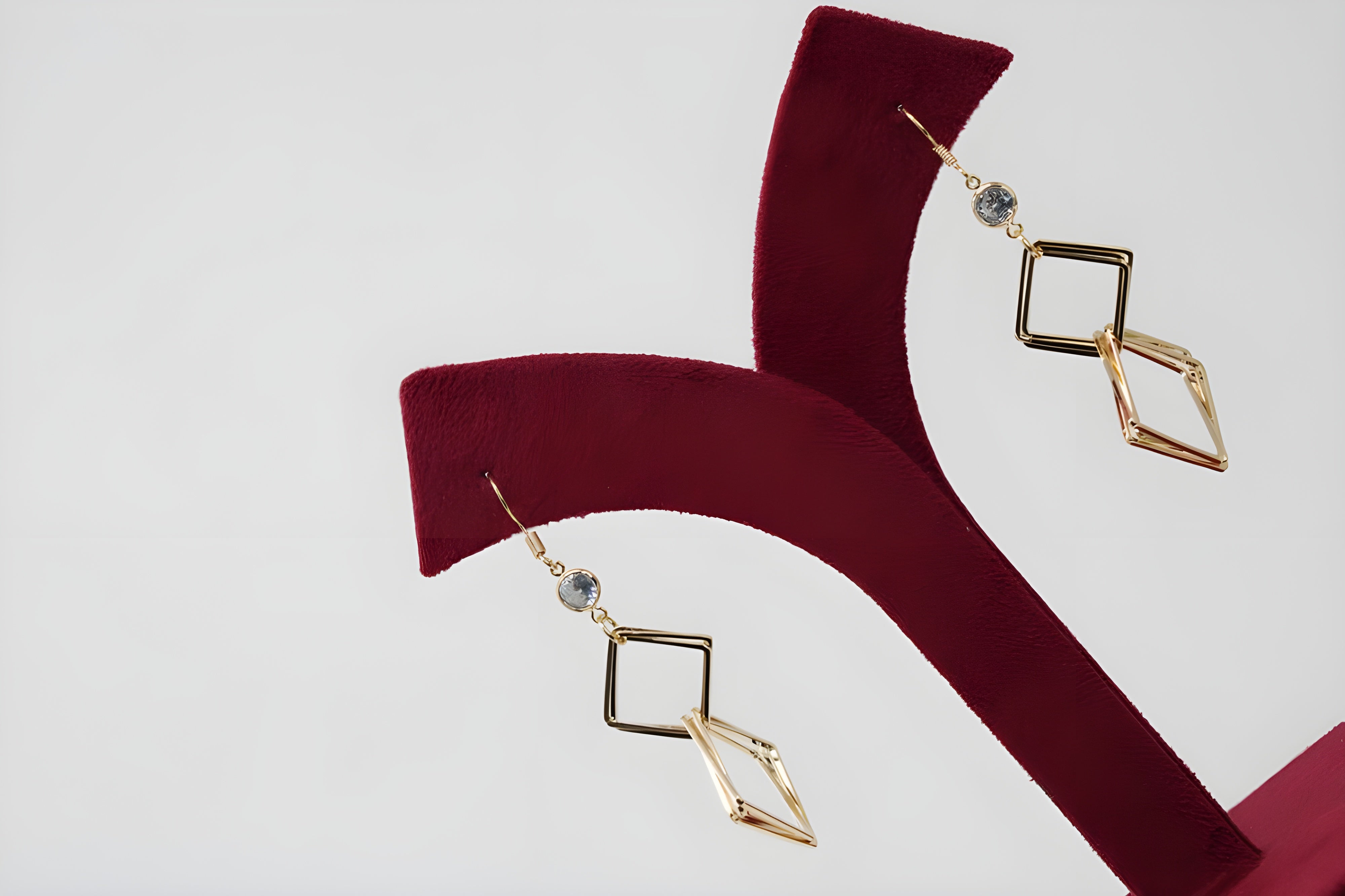 Radiant Geometry: Silver Square Drop Earrings