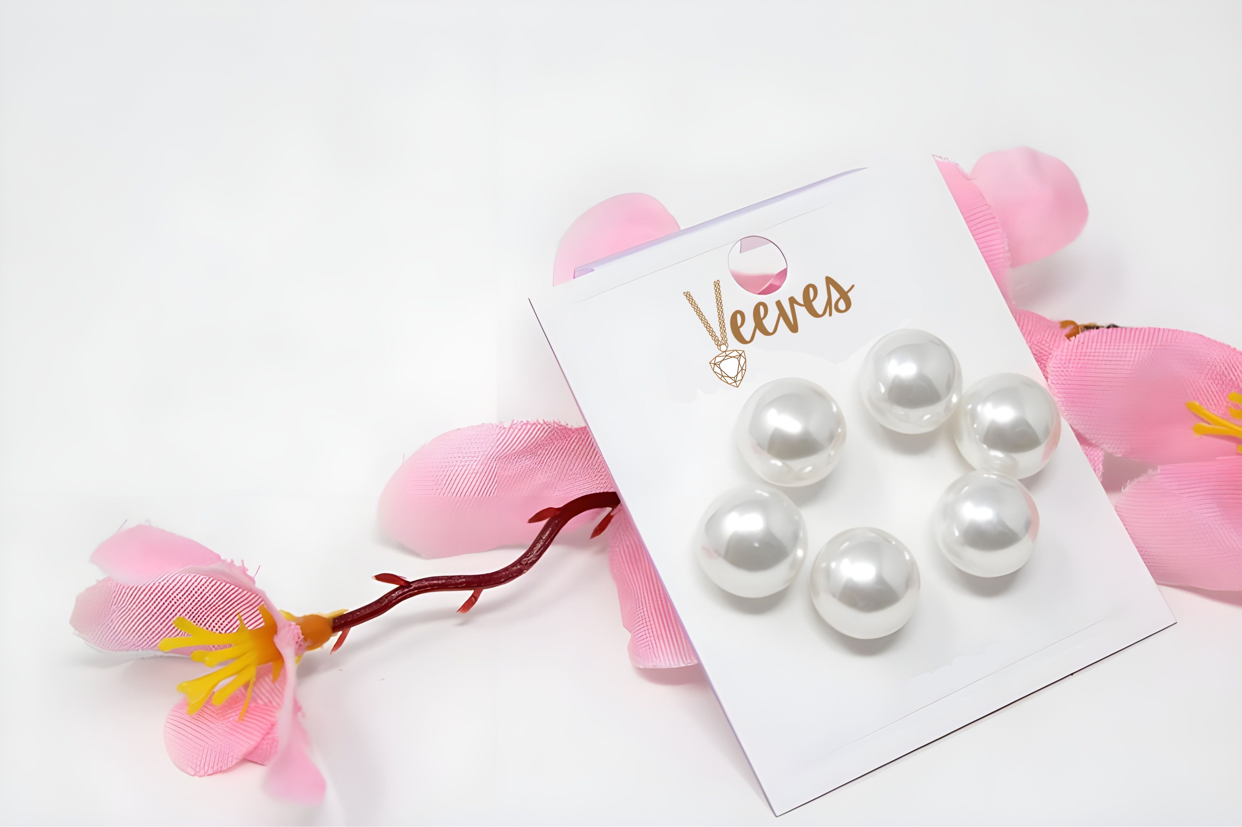 Lunar Elegance Silver Pearl Earrings Set