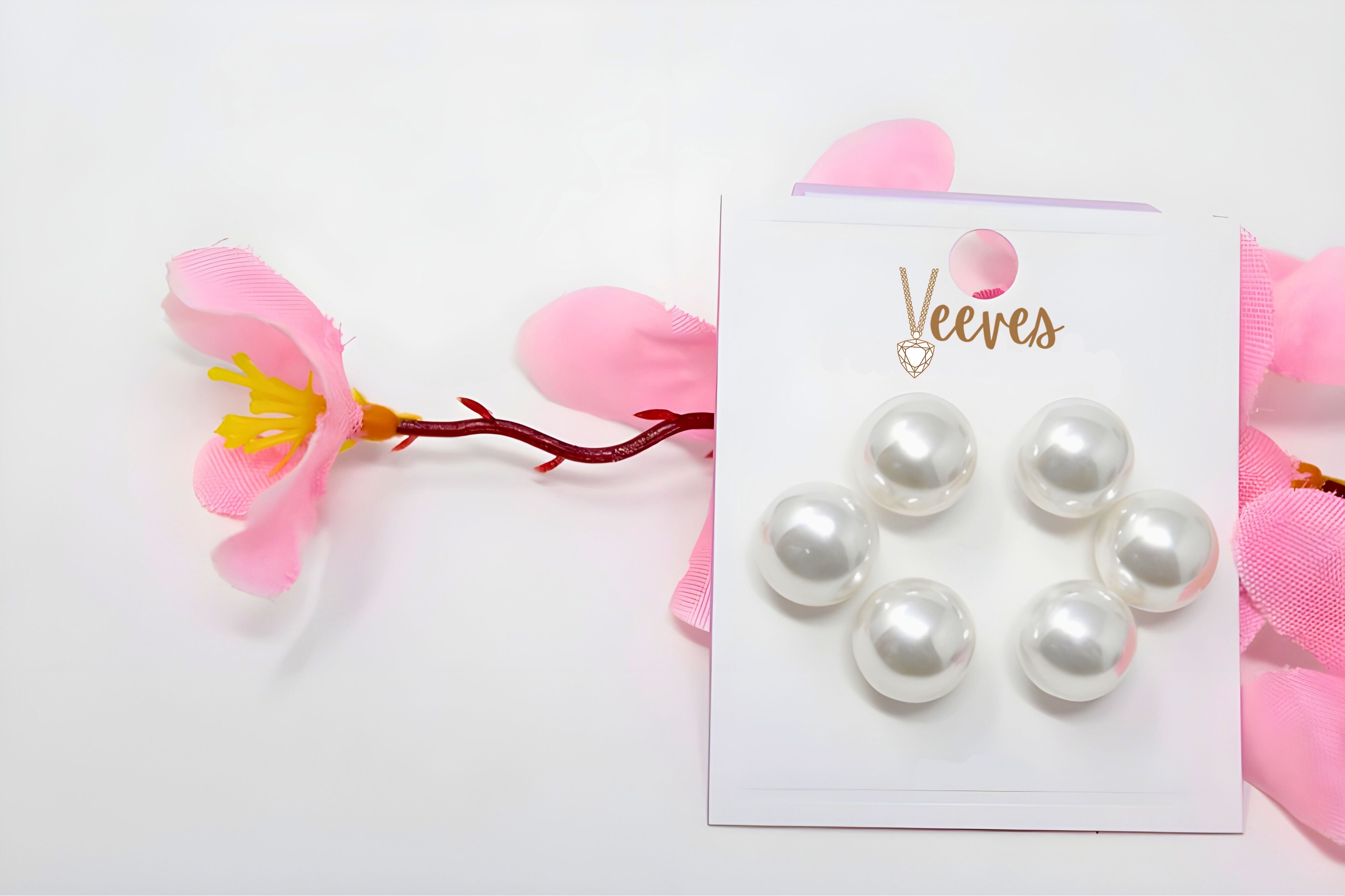 Lunar Elegance Silver Pearl Earrings Set