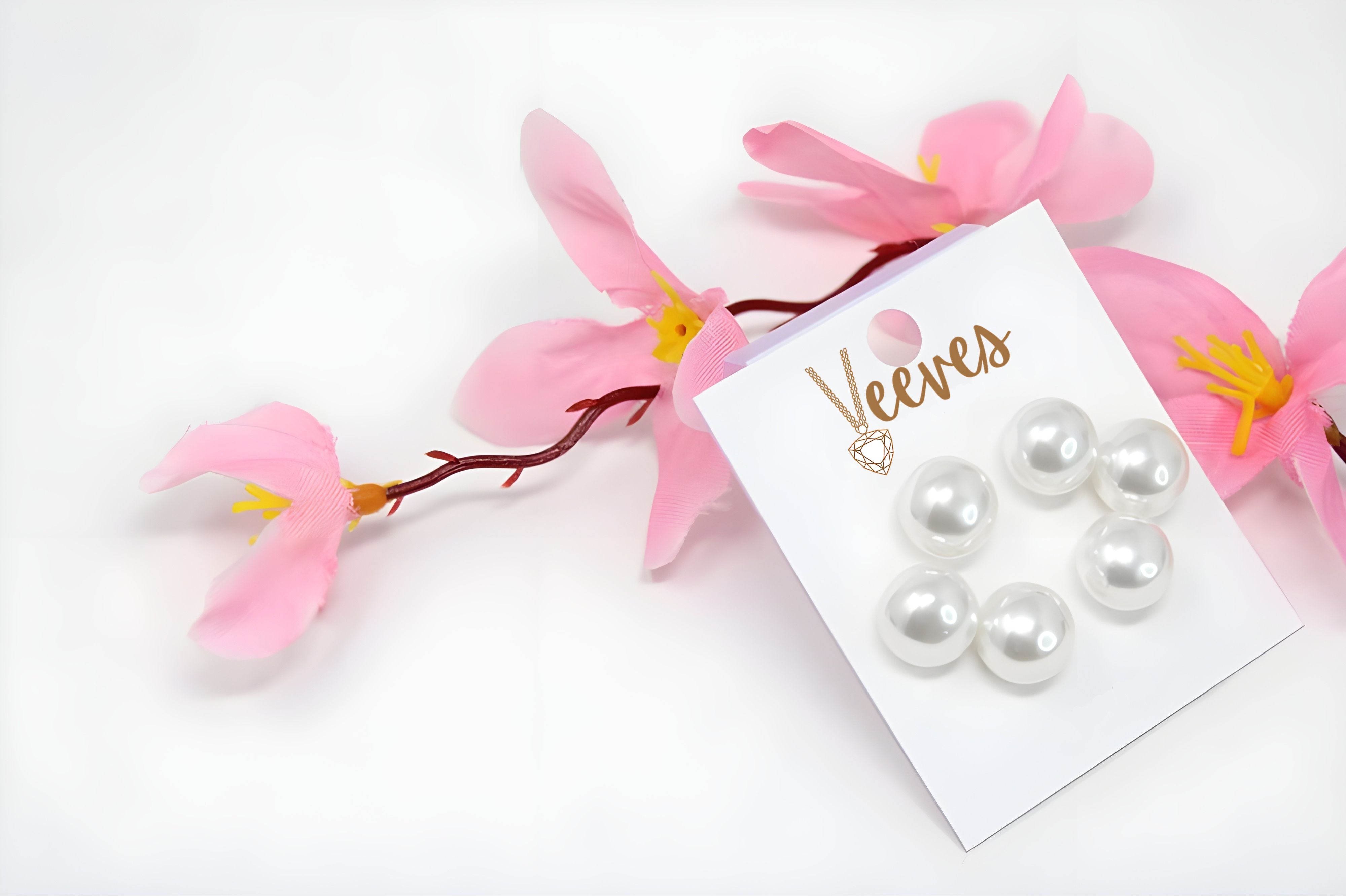 Lunar Elegance Silver Pearl Earrings Set