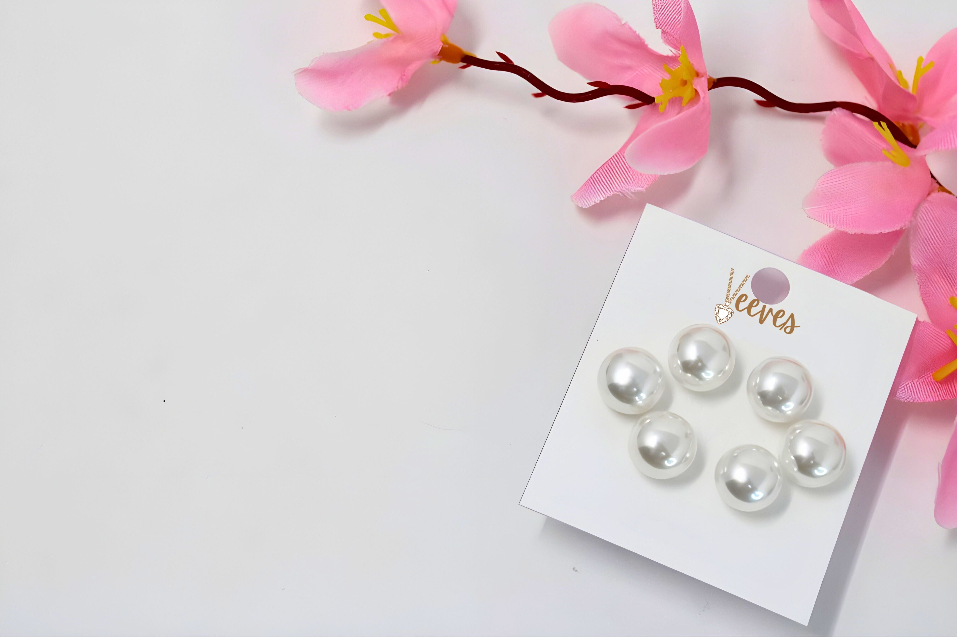 Lunar Elegance Silver Pearl Earrings Set