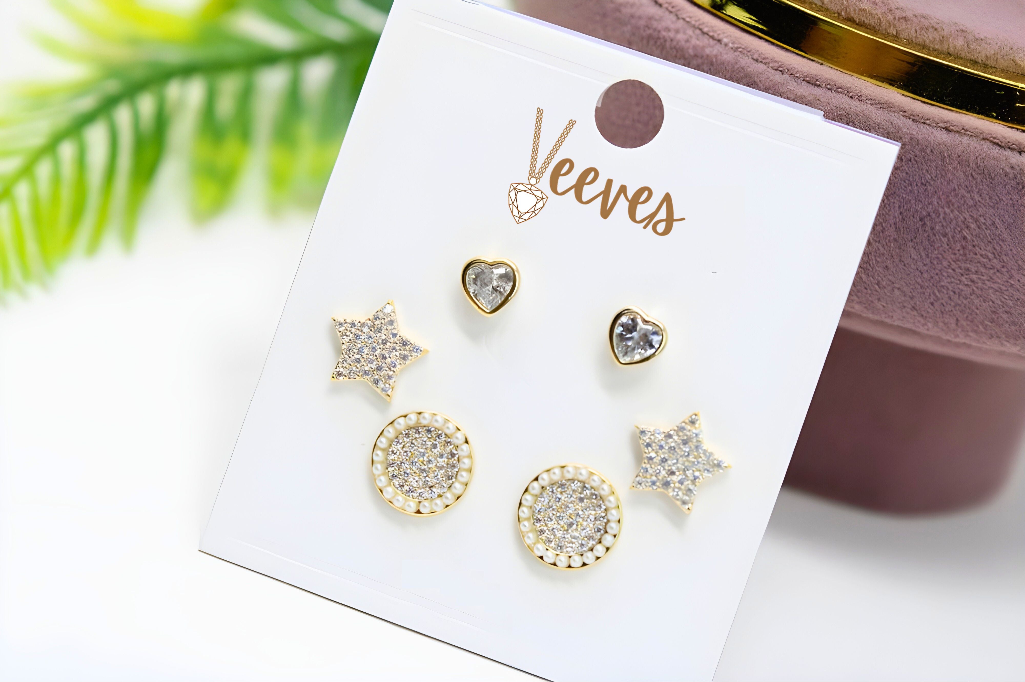 Sparkling 3-Piece Earrings Set