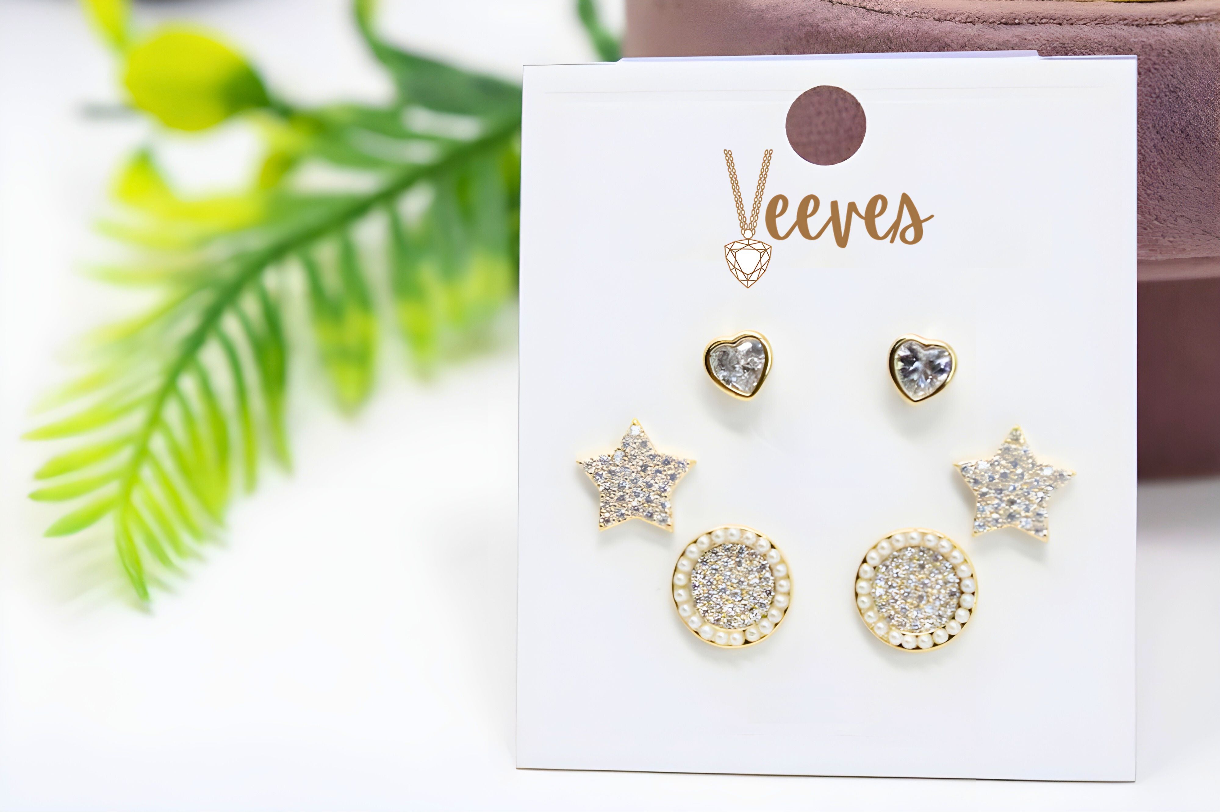 Sparkling 3-Piece Earrings Set