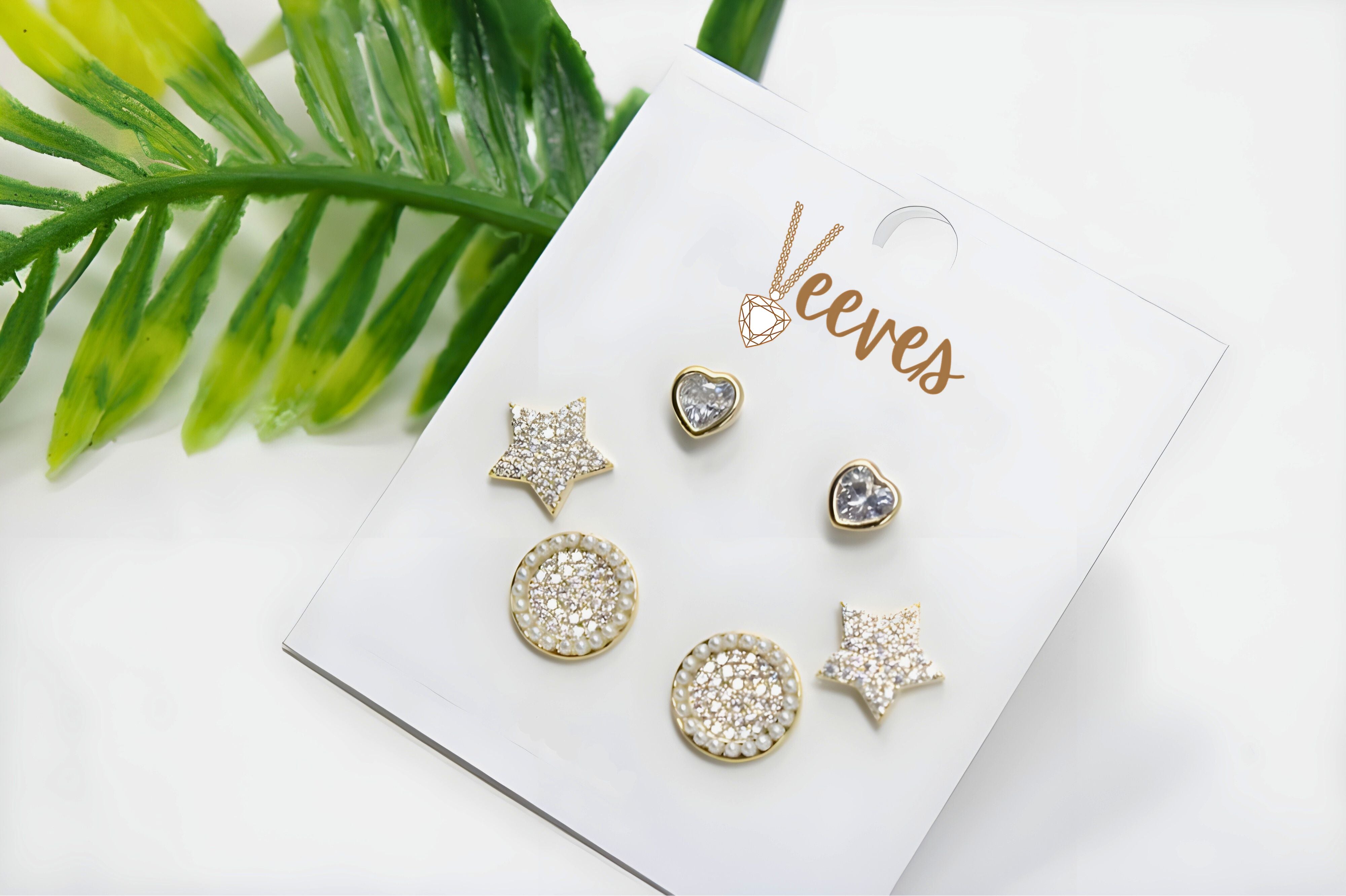 Sparkling 3-Piece Earrings Set