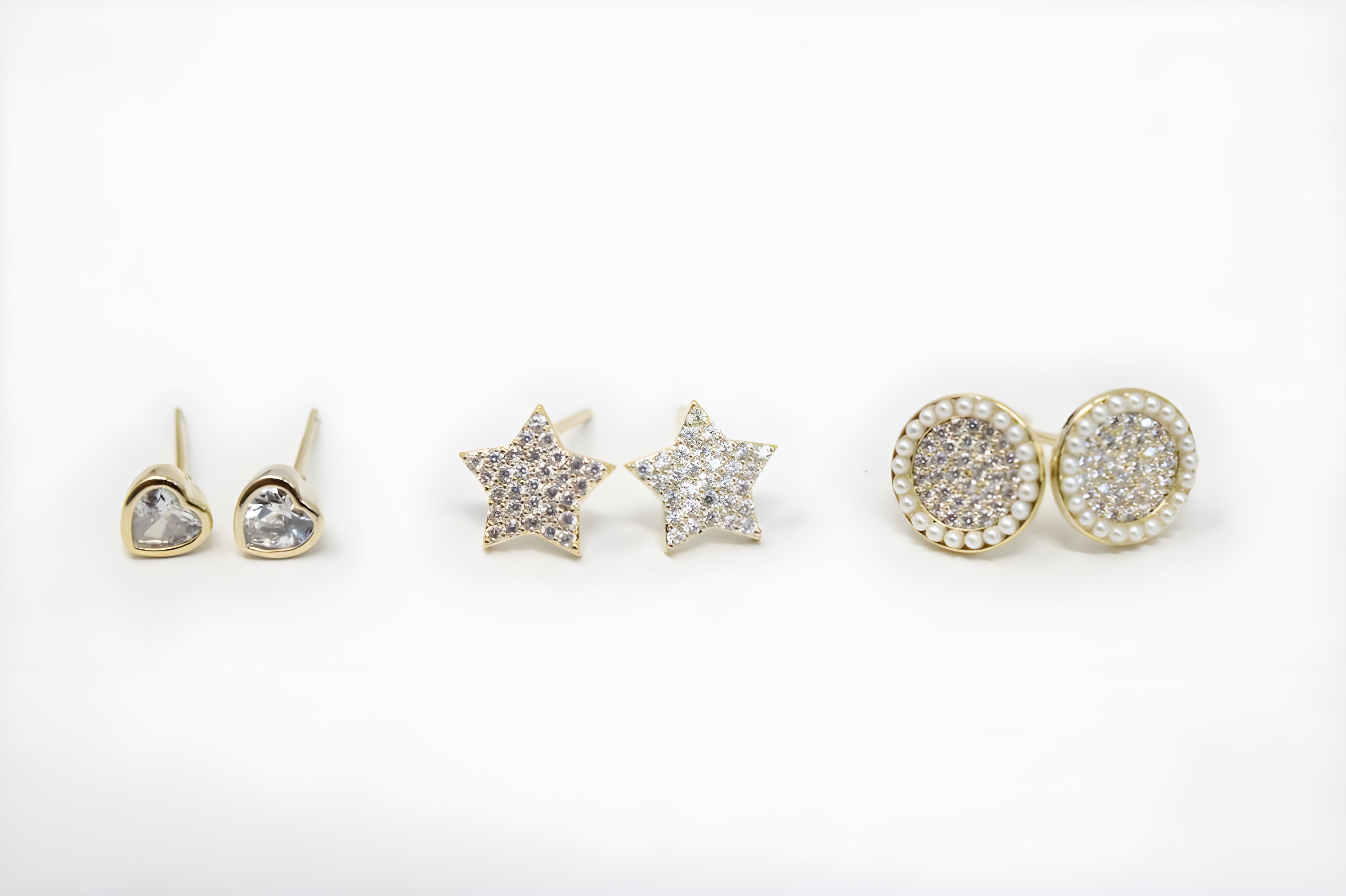 Sparkling 3-Piece Earrings Set