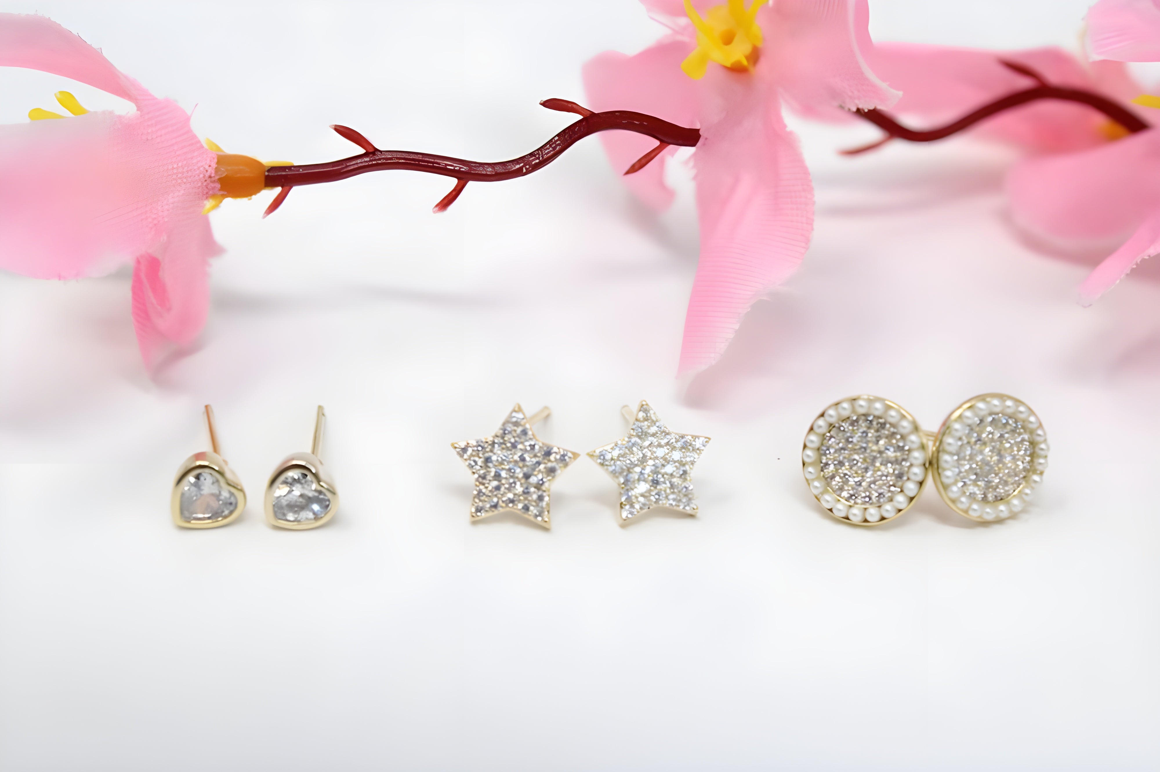 Sparkling 3-Piece Earrings Set